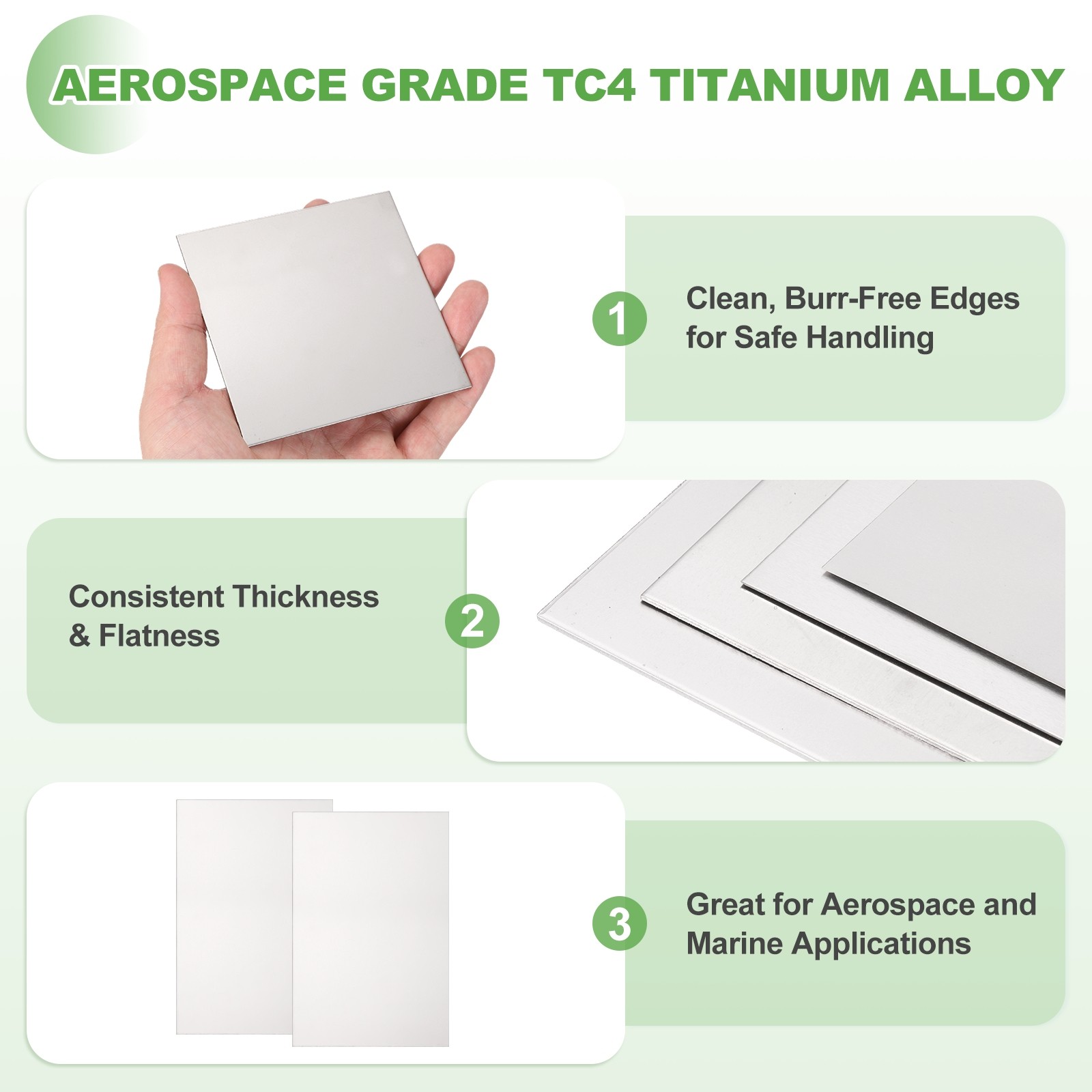 Titanium Plate Sheet TC4 (Gr5) 150x100x1mm Titanium Alloy Sheet