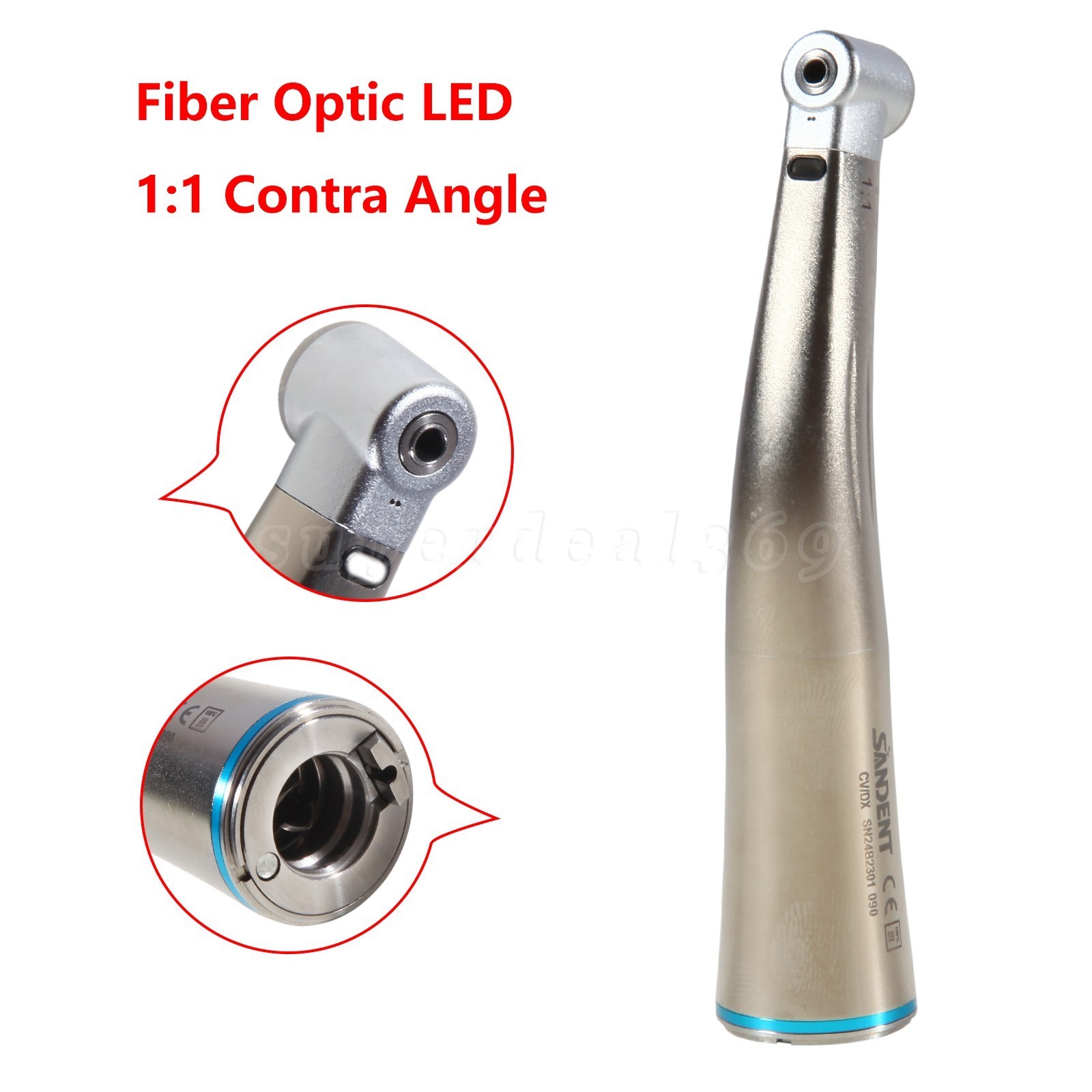 Dental 1:1/1:5/1:4.2/6:1/8:1/16:1/10:1 LED Increasing Contra Angle Handpiece dt