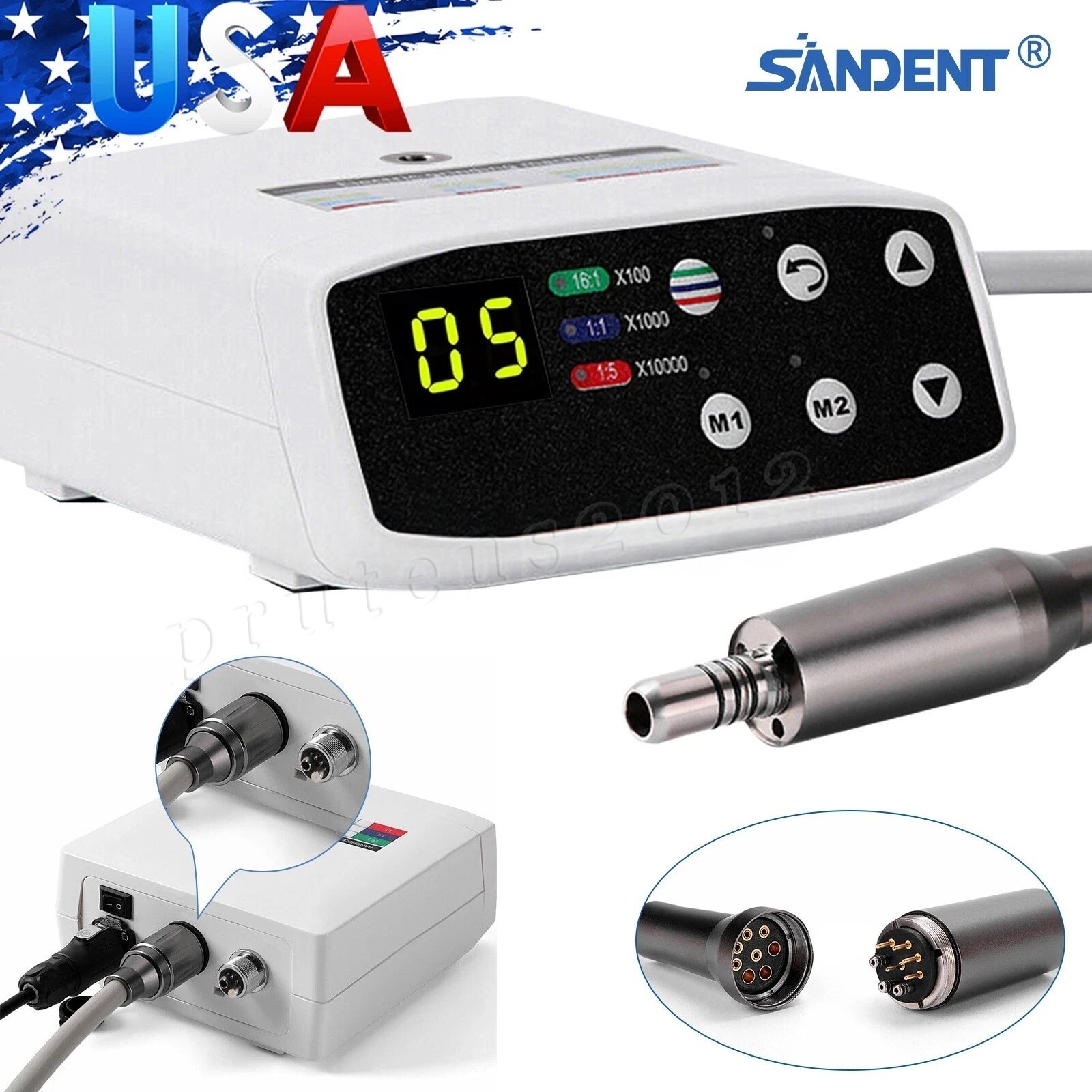 Dental Electric Motor W/ Tube Internal Spray for 1:5 Handpiece Contra Fit NL400
