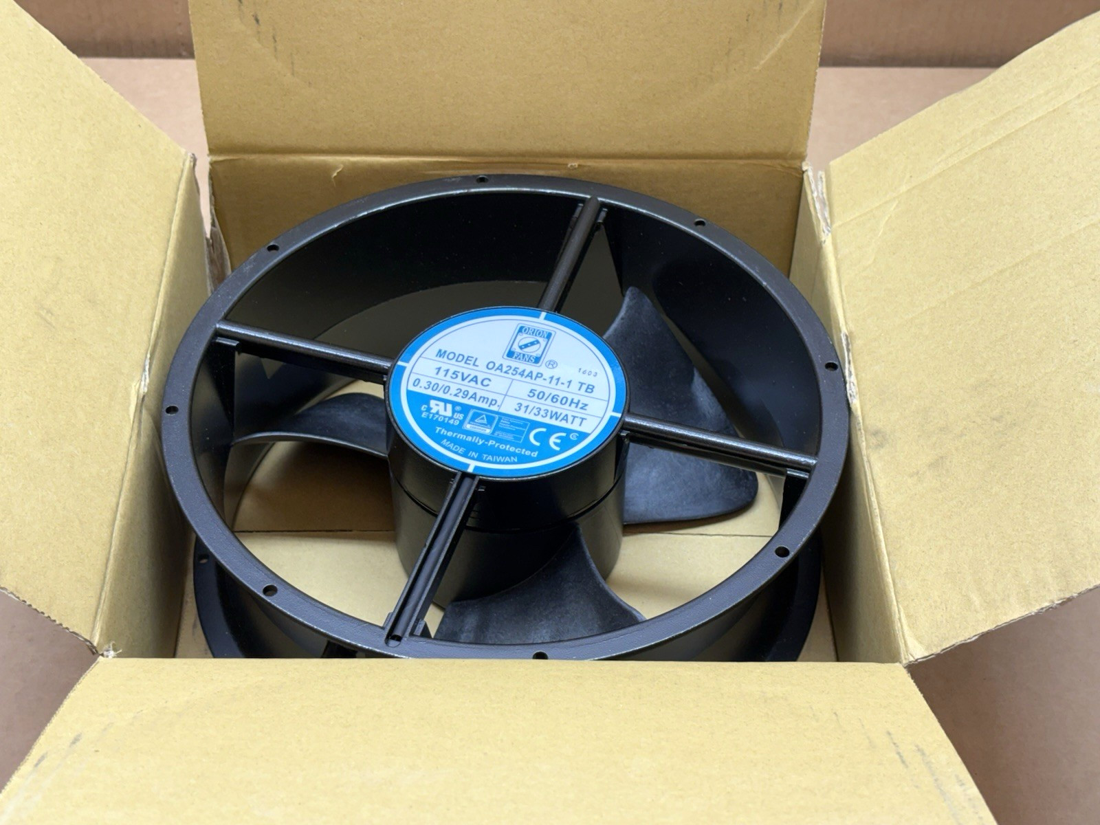 Orion Fans OA254AP-11-1TB NOS 254mm AC Axial Fan 115V Thermally Protected UL