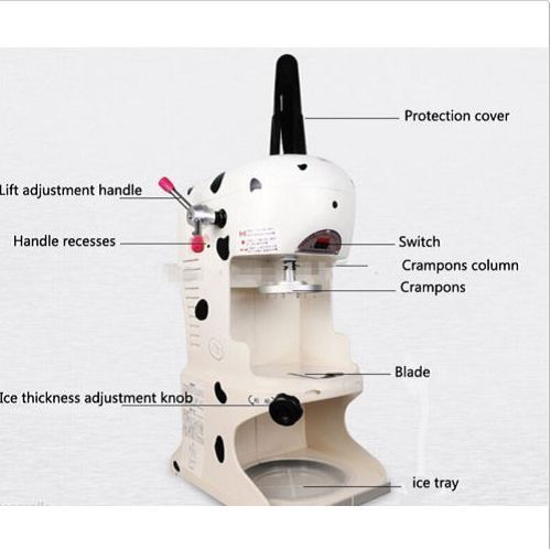 φ 10” Ice Shaver Machine Snow Cone Maker Shaved Ice Machine Ice Crusher 110V