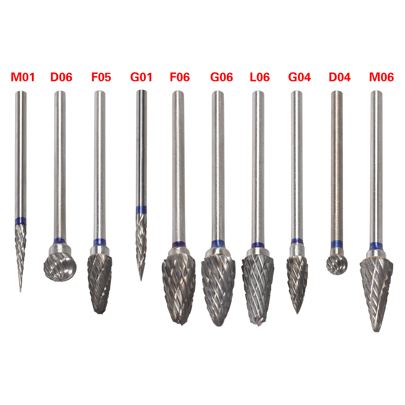 10 Pcs Dental Lab Polishing Bur Drills Tungsten Steel Carbide Burs Burrs 2.35MM