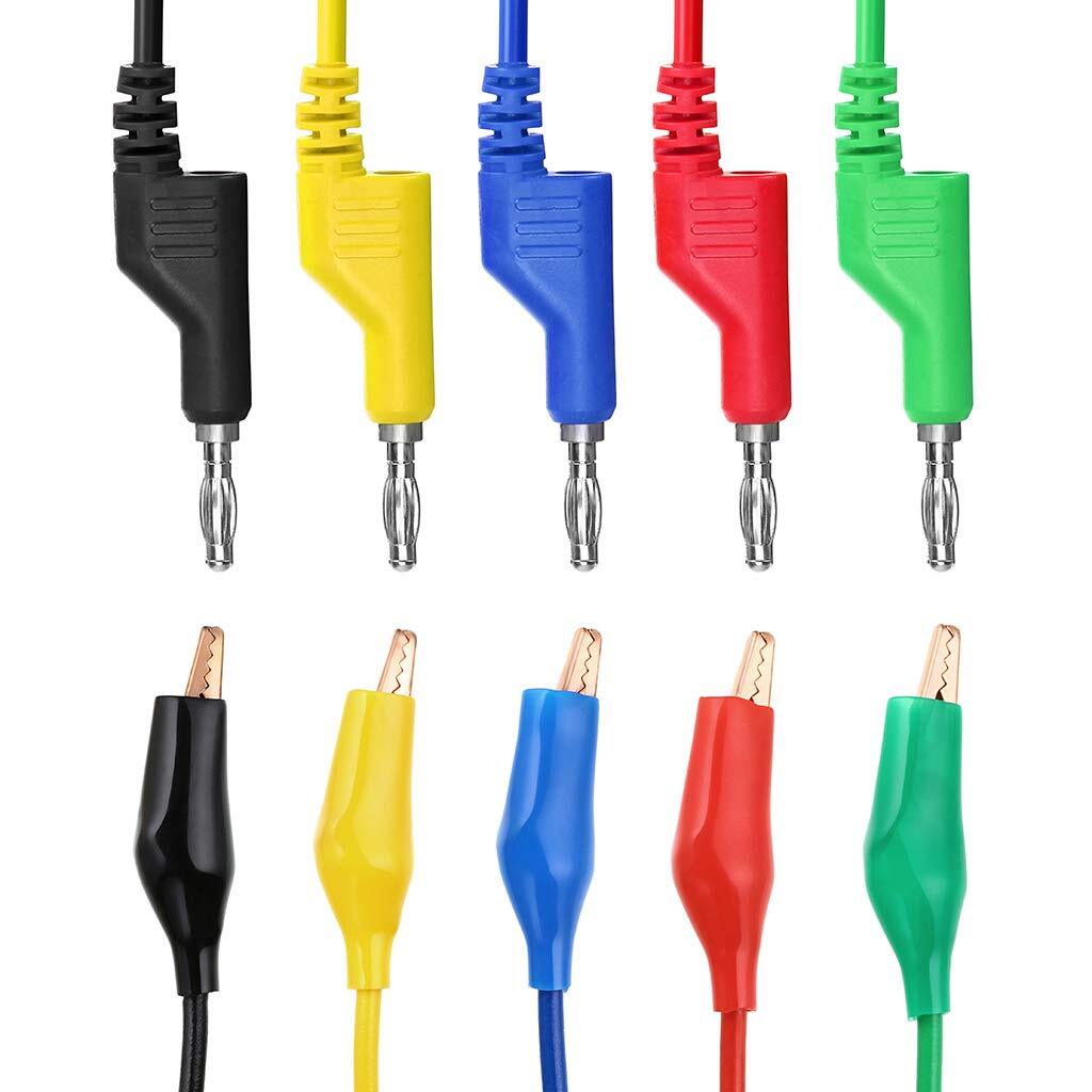 Multimeter Test Lead Set Stackable Banana Plug To Alligator Clips Test Cable Kit