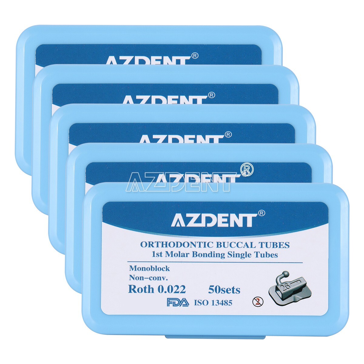 200pcs Dental Ortho Buccal Tube 1st Molar Roth.022 Monoblock Bondable Non-conv