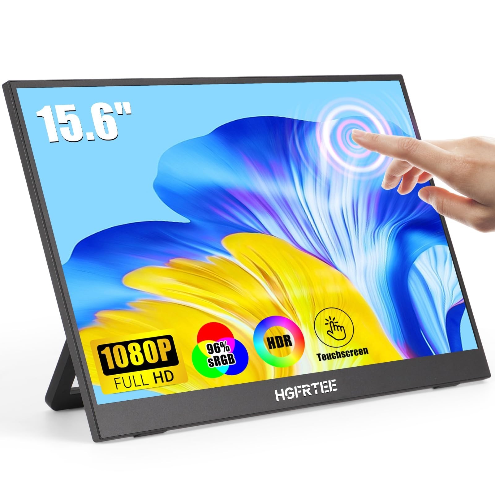 Portable Monitor Touchscreen 15.6″, 1920×1080 60Hz FHD IPS HDR 10-Point Touch…