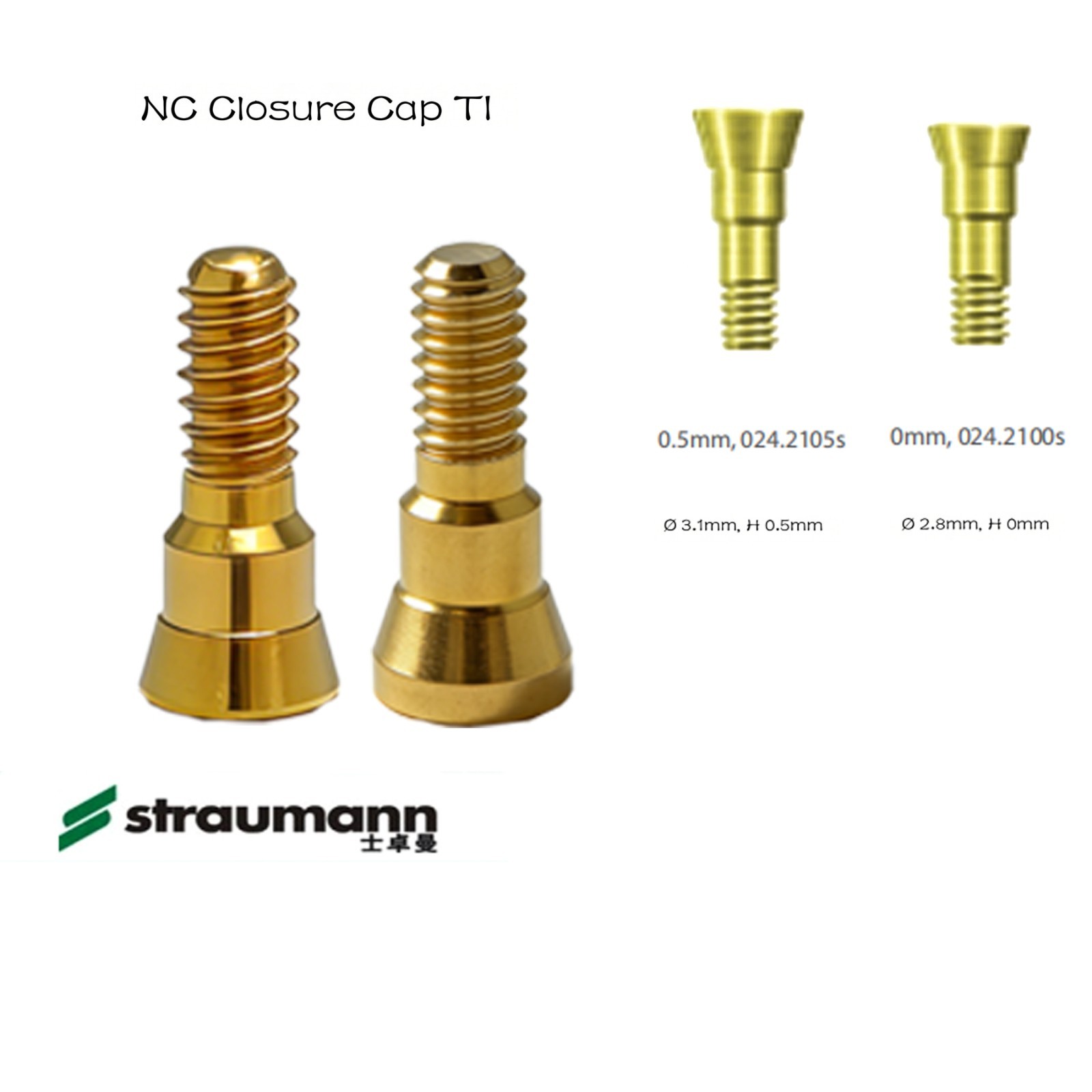 US Straumann Implant Healing abutment Closure Screw cap fit NC/RC ITI B0ne Level