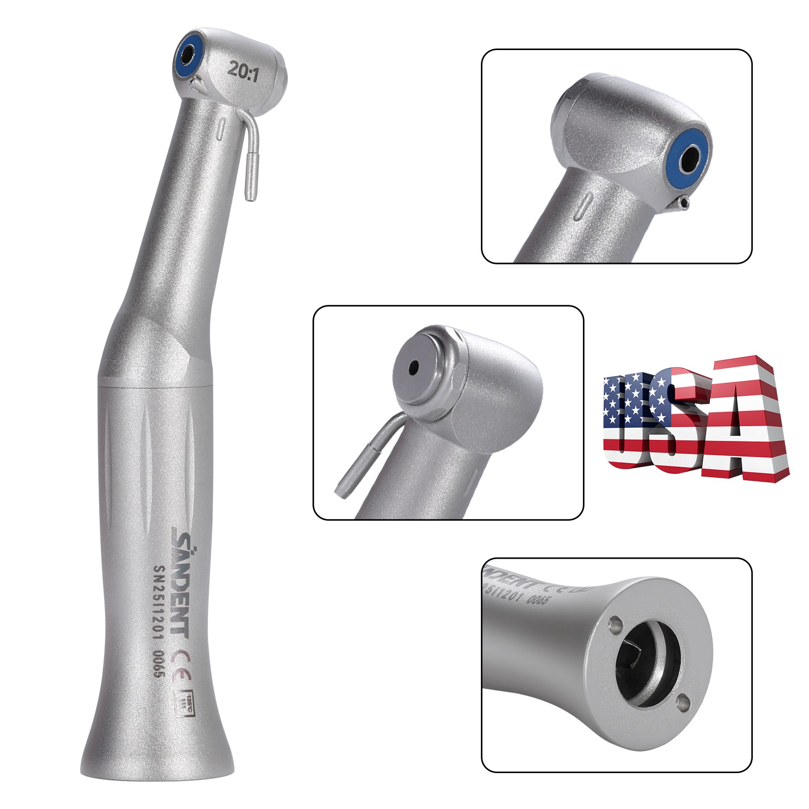 NSK Style SG20 Dental Implant 20:1 Reduction Contra Angle Handpiece Push Button