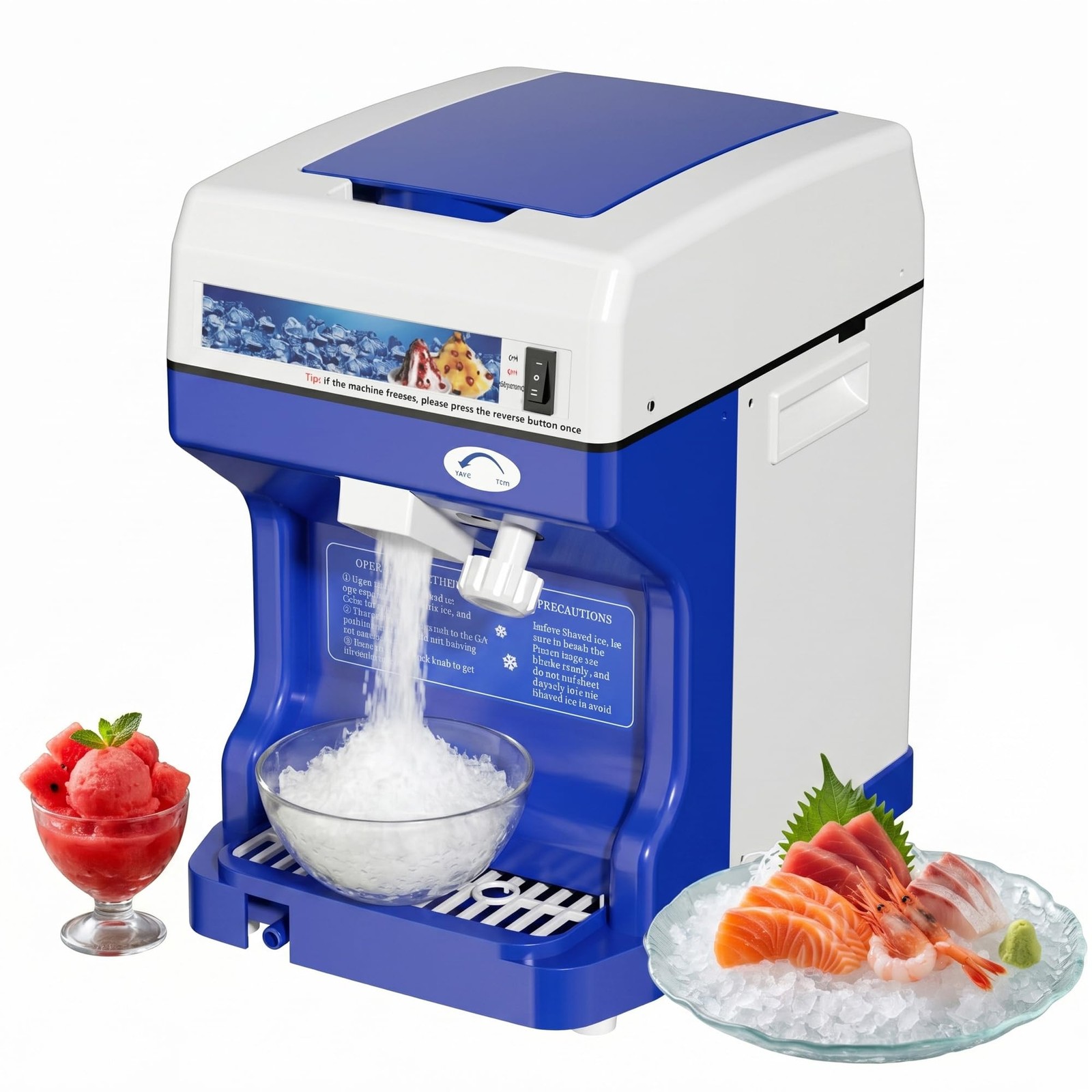 Commercial Ice Shaver Crusher, Electric Snow Cone Maker 300/950/1200LBS/H NEW