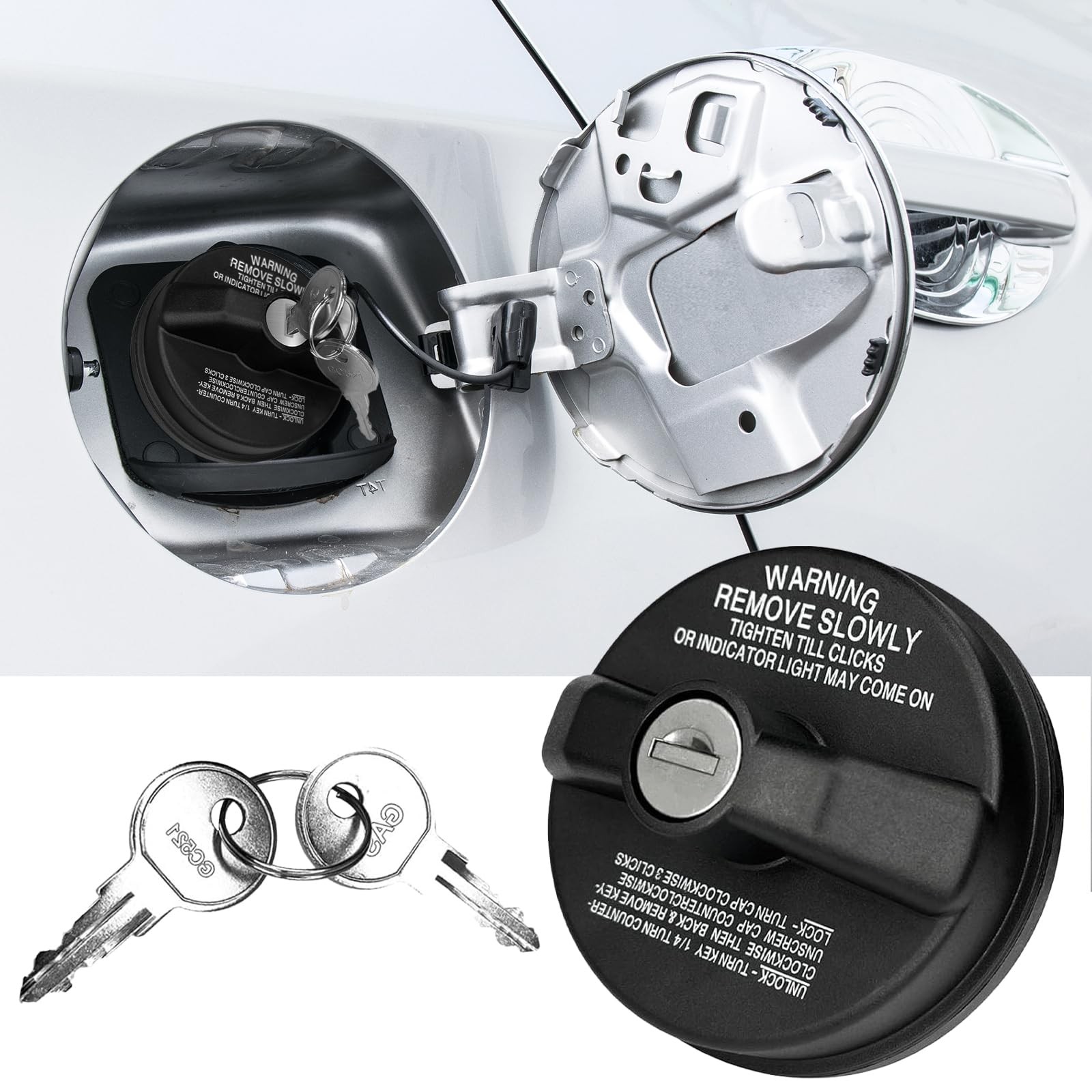 Locking Gas Cap with Key, Gas Cap Lock Compatible with Toyota 4Runner Tacoma …