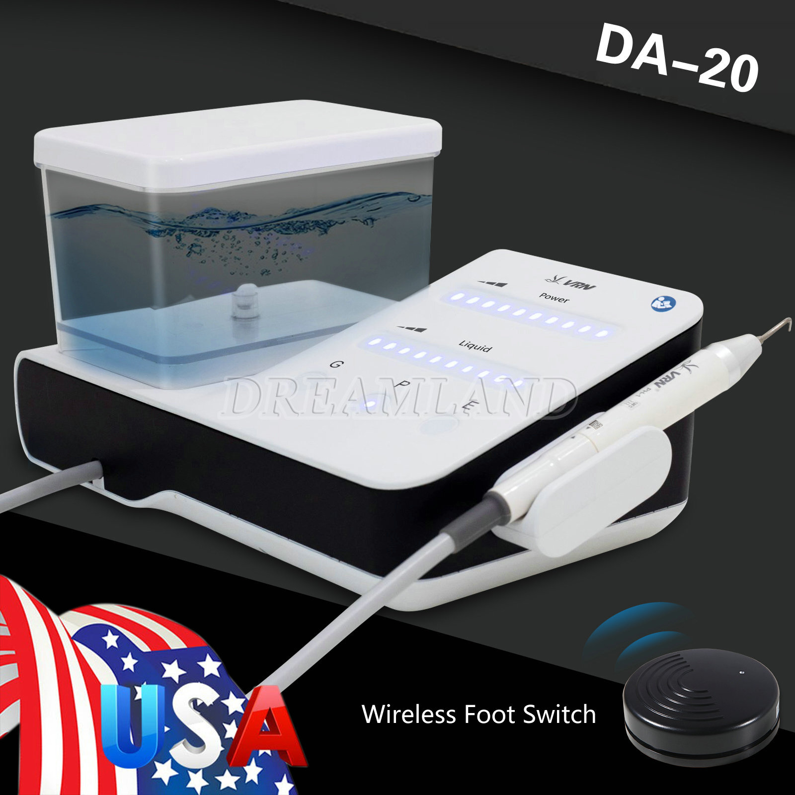 VRN Dental LED Ultrasonic Scaler PH-1 Detachable Handpiece Tips water Bottles