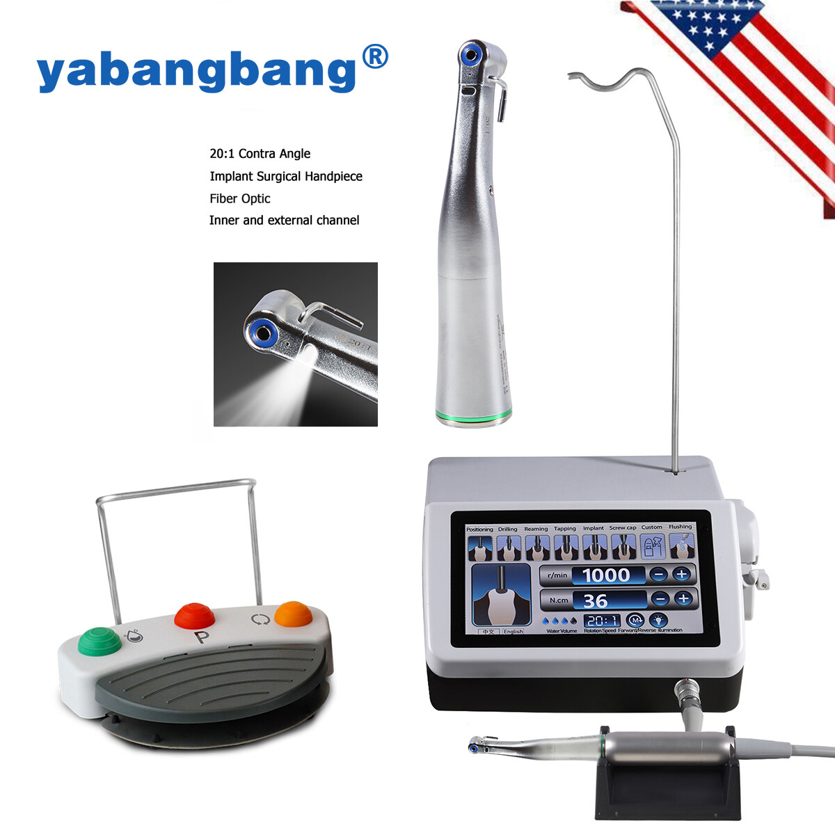 Dental Implant System Motor Physiodispenser Surgical Brushless Motor+20:1 Contra