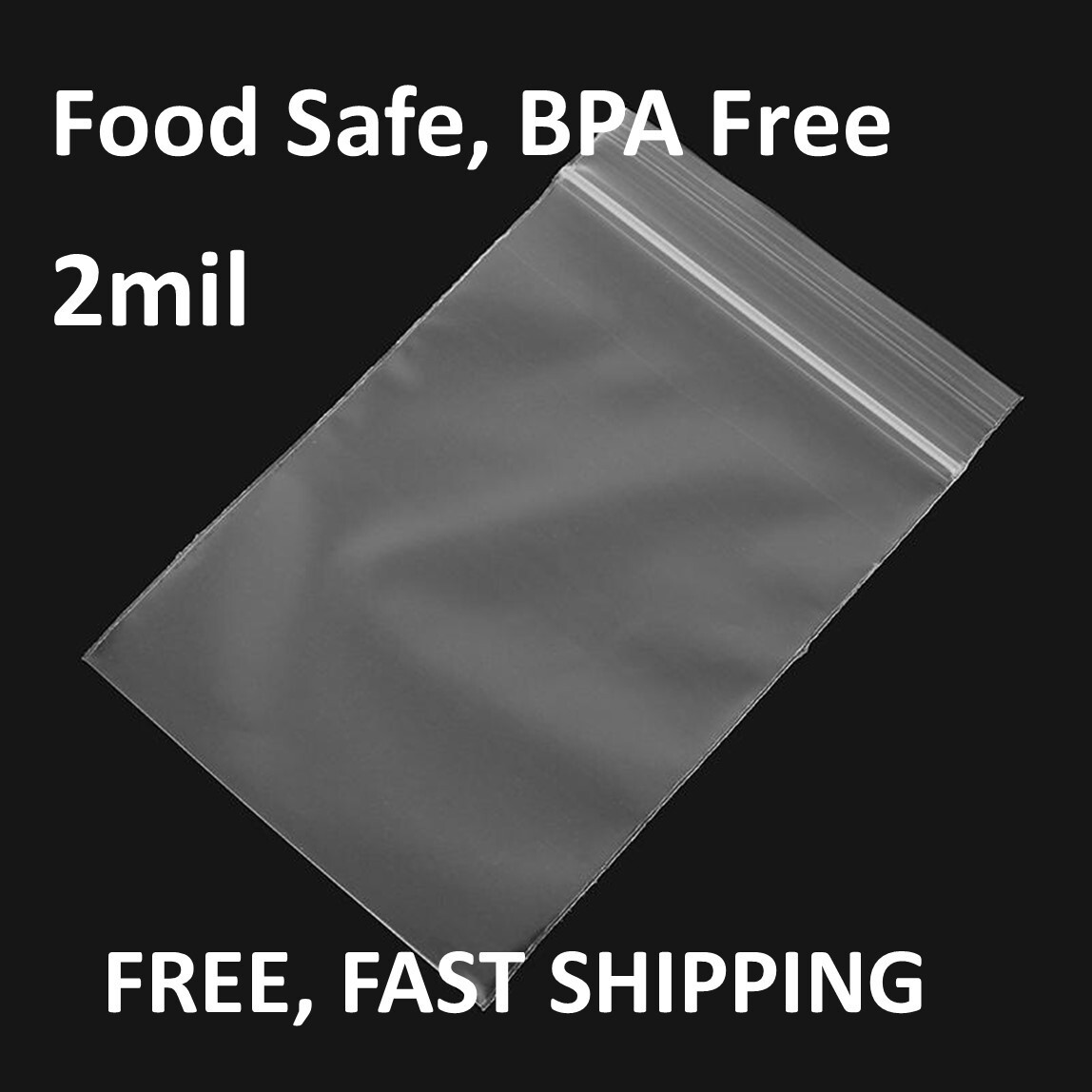 12″x15″ CLEAR 2MIL ZIP SEAL TOP LOCK BAGS POLY PLASTIC RECLOSABLE ZIPPER BAGGIES