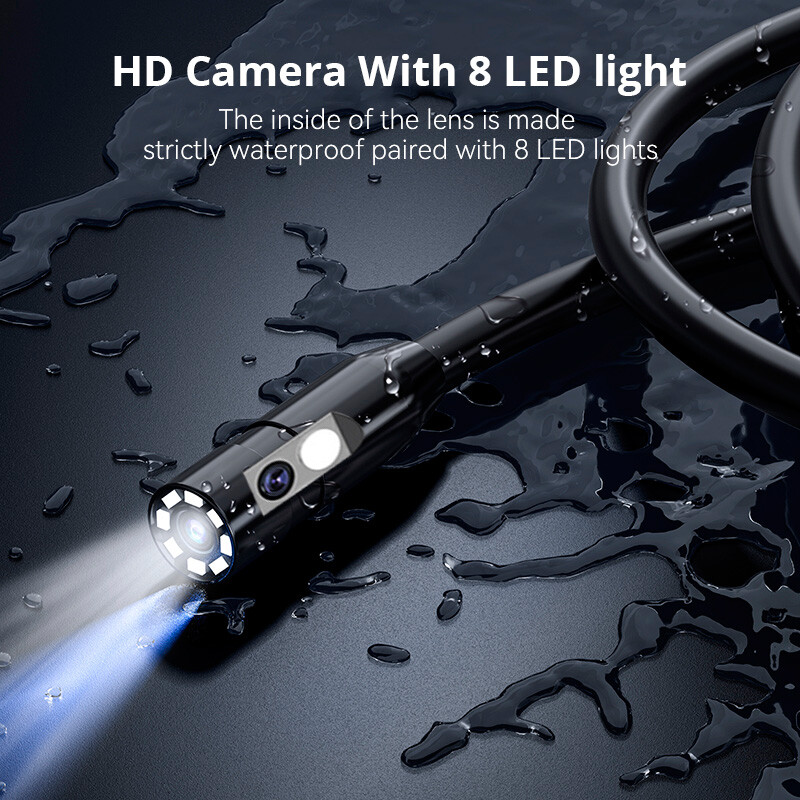 LCD Endoscope 1080P HD Industrial Borescope 4.3inch 8mm Inspection Snake Camera