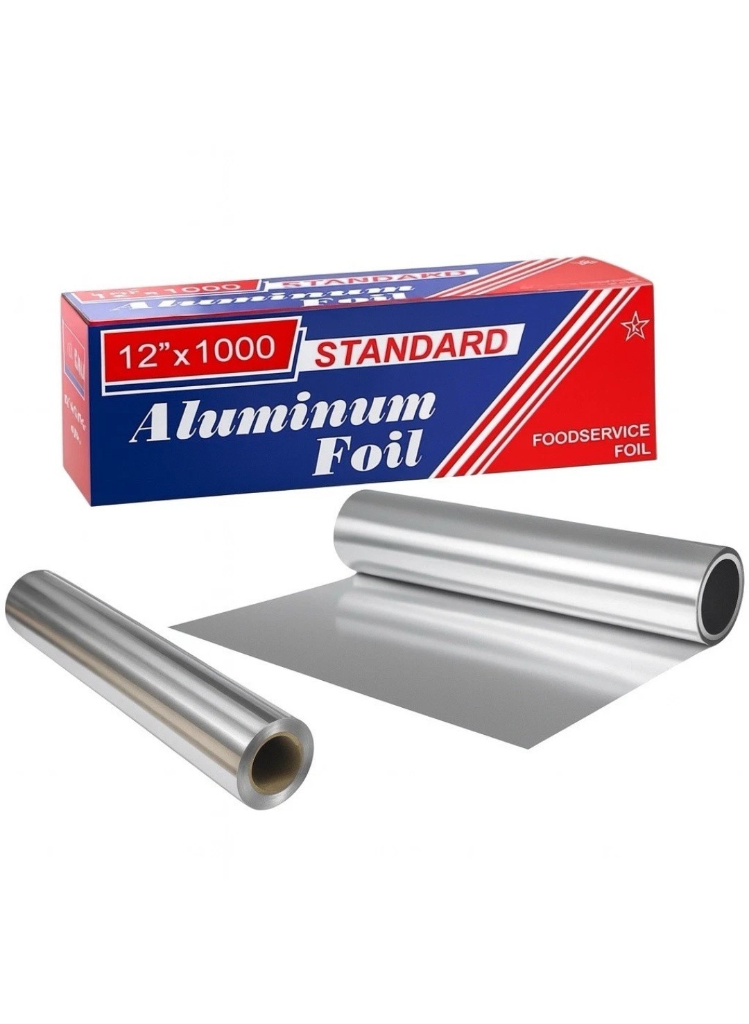 12″ x 1000 Feet Standard Aluminum Foil Roll, Commercial-Grade Wrap 1 count