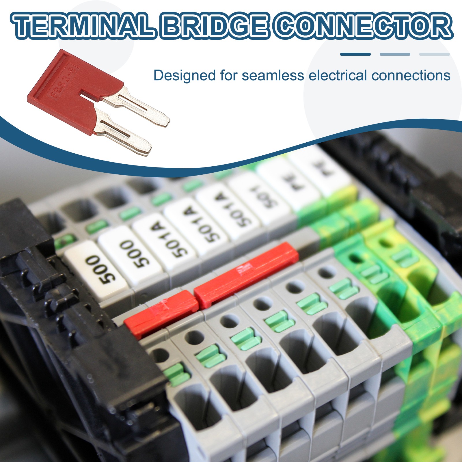5Pcs FBS2-8 DIN Rail Terminal Block Press-Fit Jumpers for ST-6 Series