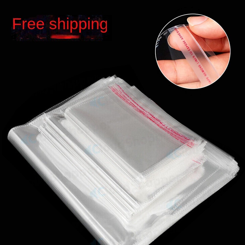 100 Clear Resealable OPP Plastic Bags 6×9 Inches, Self Sealing for Food Storage