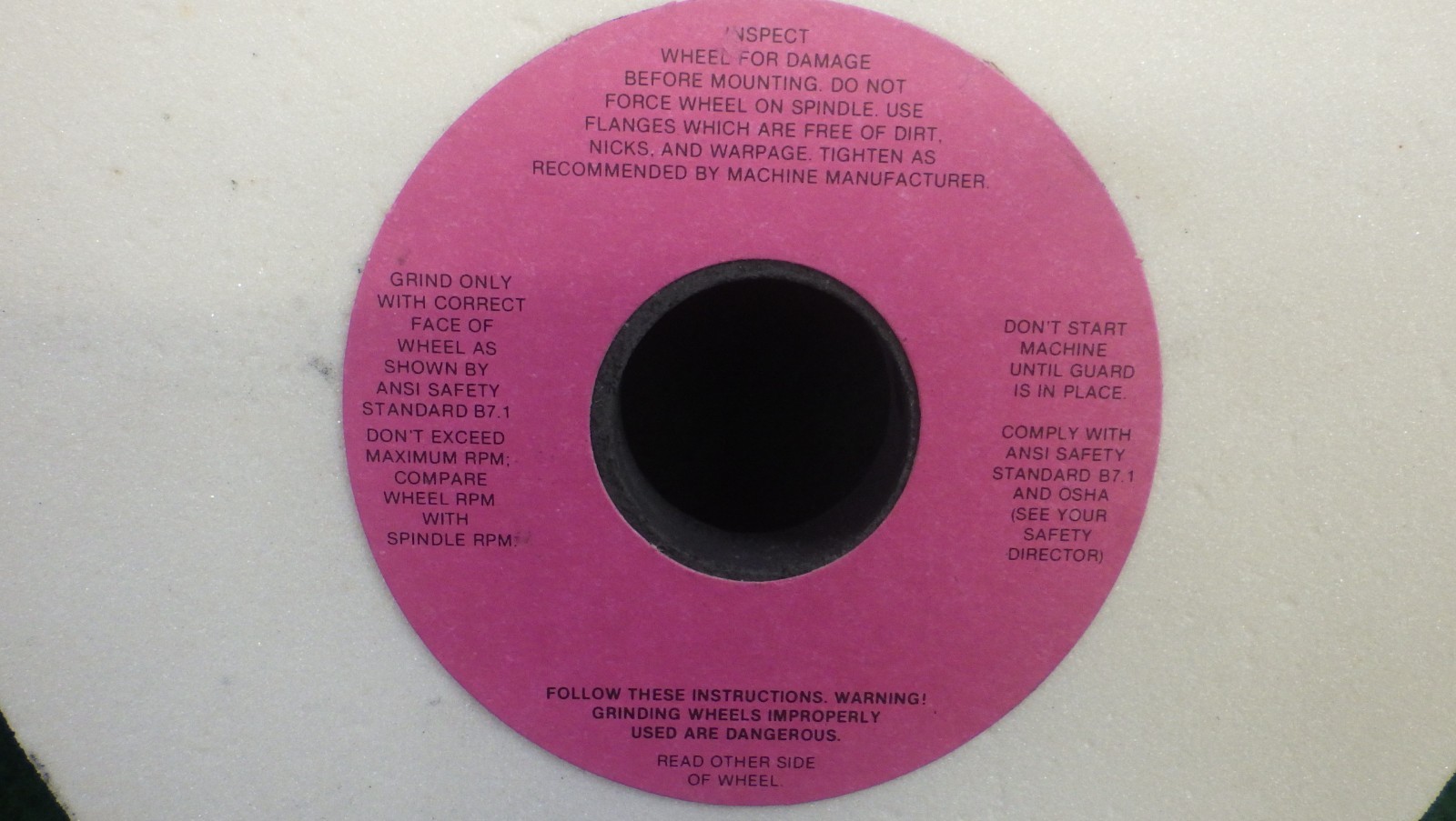Cincinnati Milacron Grinding wheel 9A80-H6-VRW 7 x 1/2″ x 1-1/4″ 80 grit