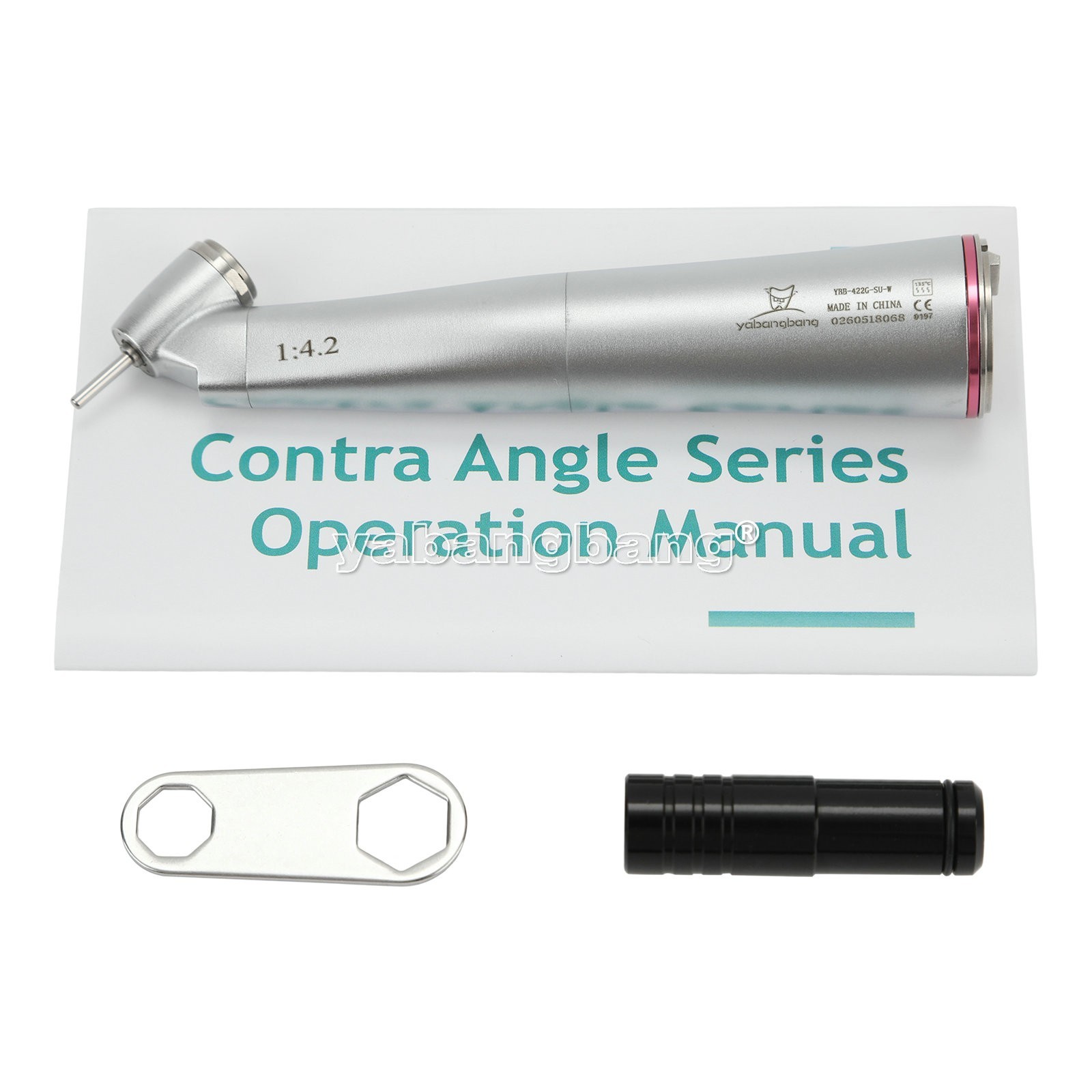 Dental 45° Angle push button head contra angle fiber optic 1:4.2 handpiece USA