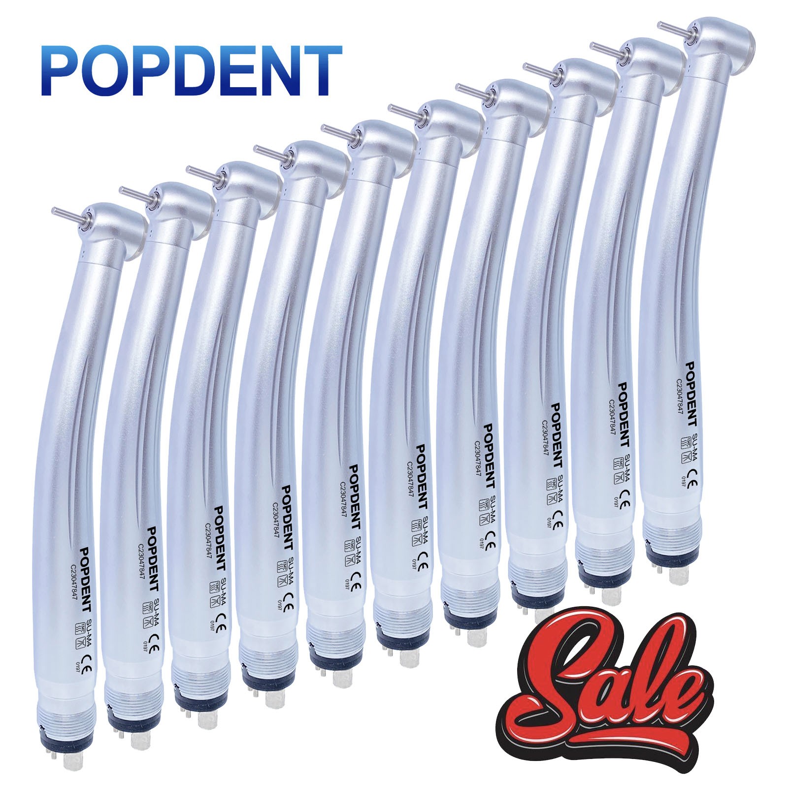 10pcs POPDENT NSK PANA MAX Style Dental High Speed Handpiece Push Button 4 Hole