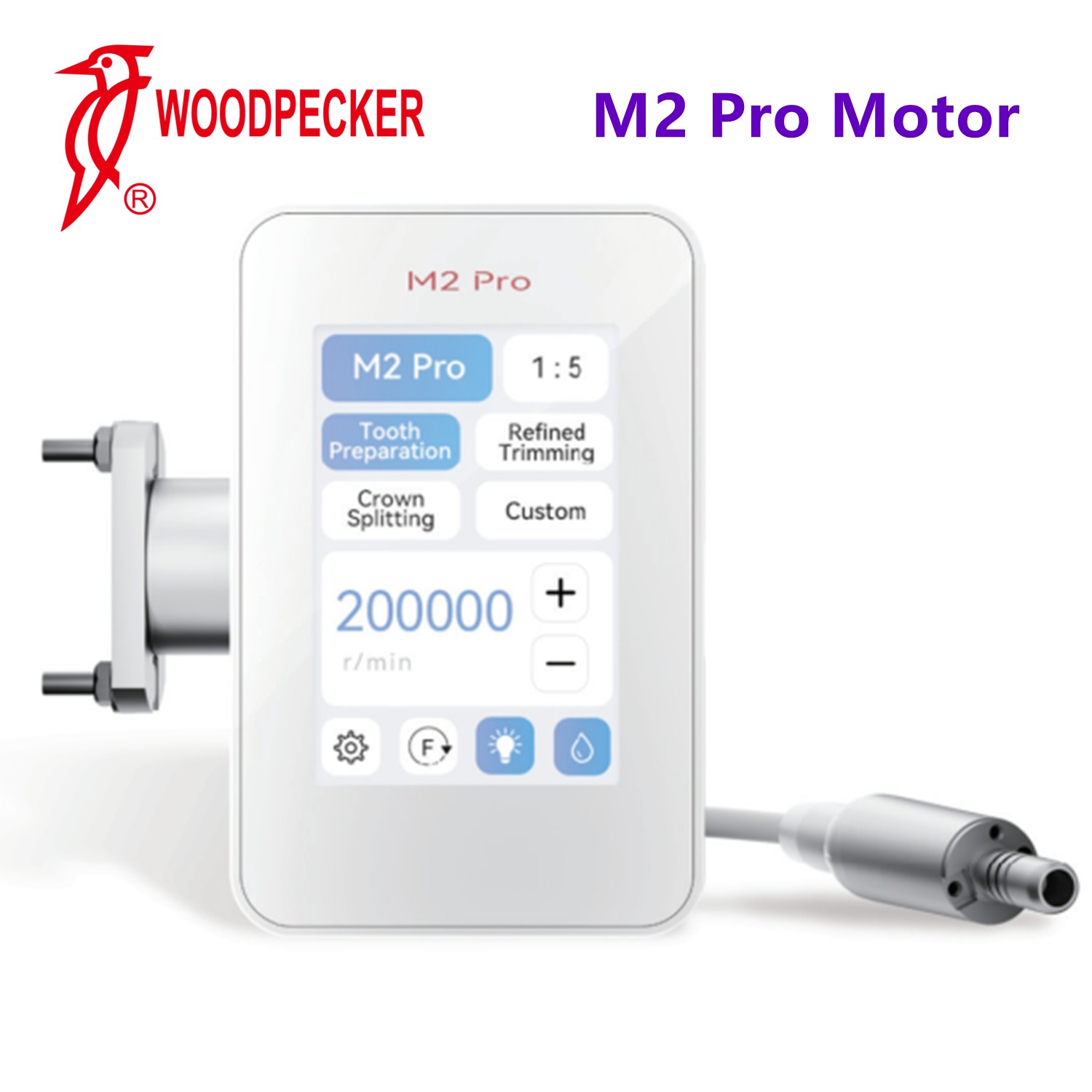 Woodpecker M2 Pro 40K RPM Dental Built-in Electric Motor 3.5”LCD, No Handpiece