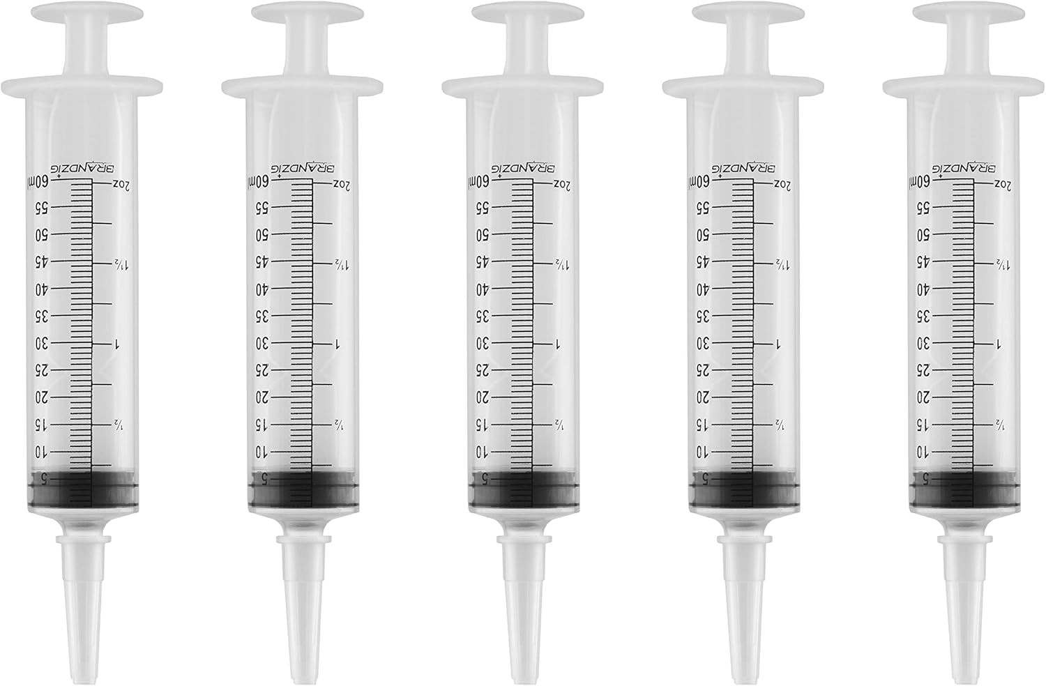 60Ml Catheter Tip Syringe with Cover 5 Pieces by Brandzig – Sterile Disposable M
