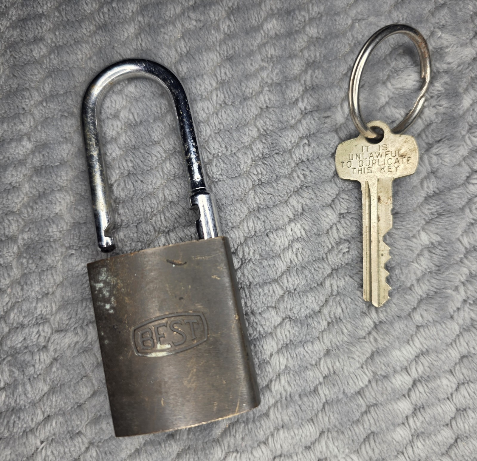 BEST Brass Rekeyable Padlock, E Keyway Y66, Extended Shackle 2in x 7/8in