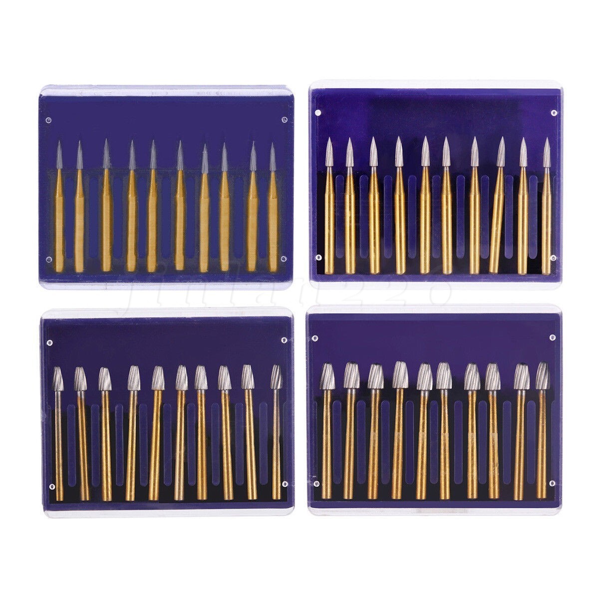 10x Dental Trimming Finishing Polishing Gold Carbide Bur High Speed FG 1.6mm