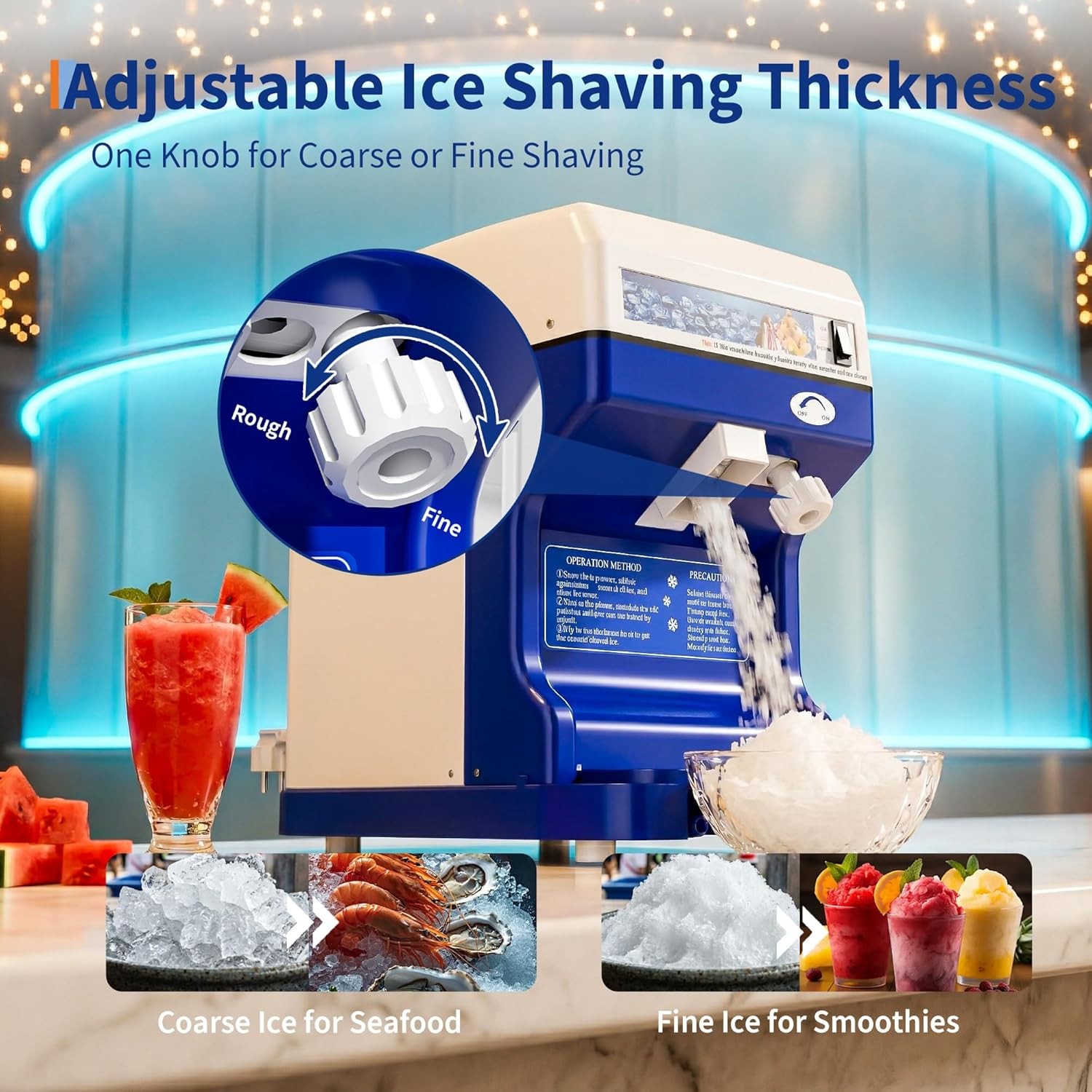 Commercial Ice Shaver Crusher, Electric Snow Cone Maker 300/950/1200LBS/H NEW