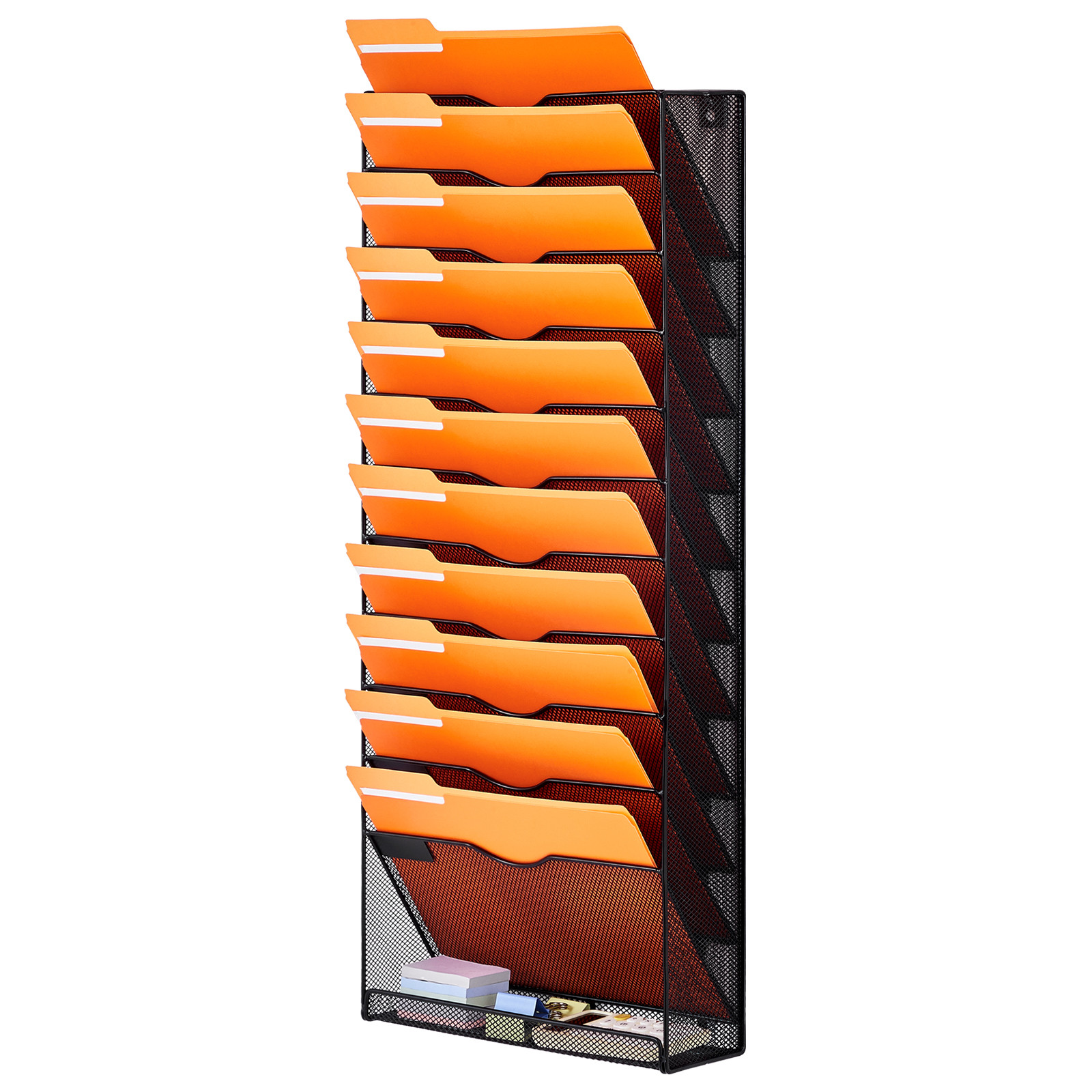 File Wall Rack Mesh Wall File Holder 1-Piece 12 Pockets for Office/School