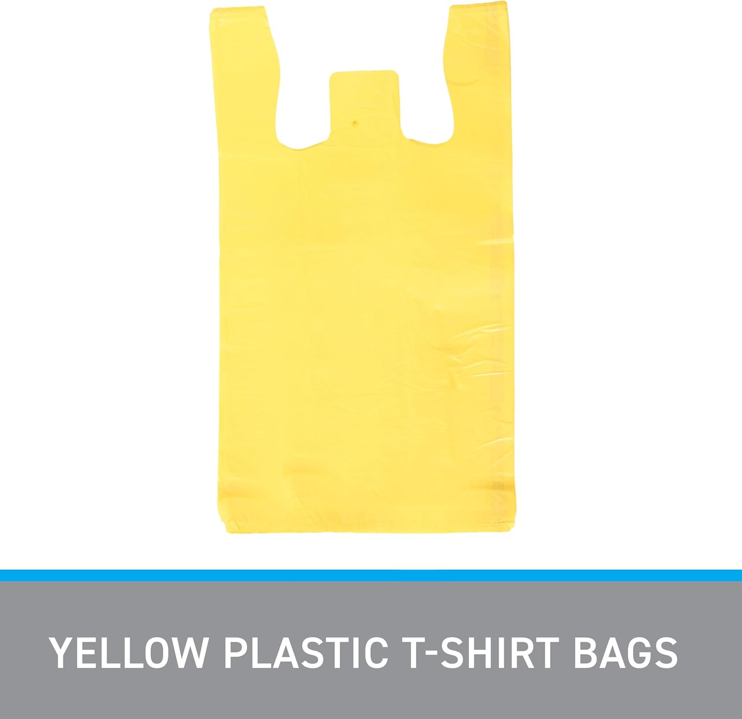 Yellow Plastic T-Shirt Shopping Bags – Case of 1,000-11 ½” X 6″ X 21″ –
