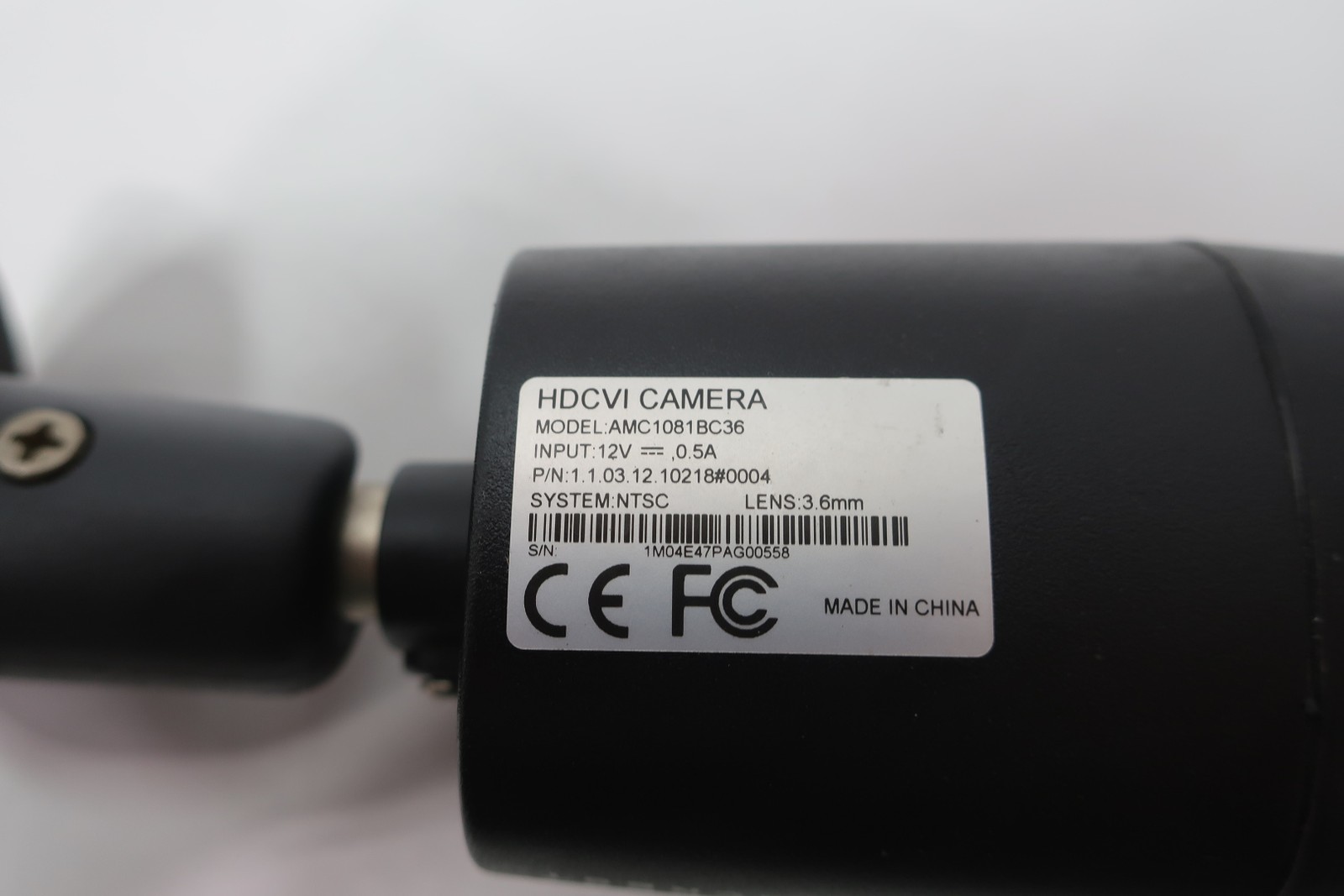 Amcrest AMC1081BC36 Hdcvi Camera 0.5a Amp 12v-dc