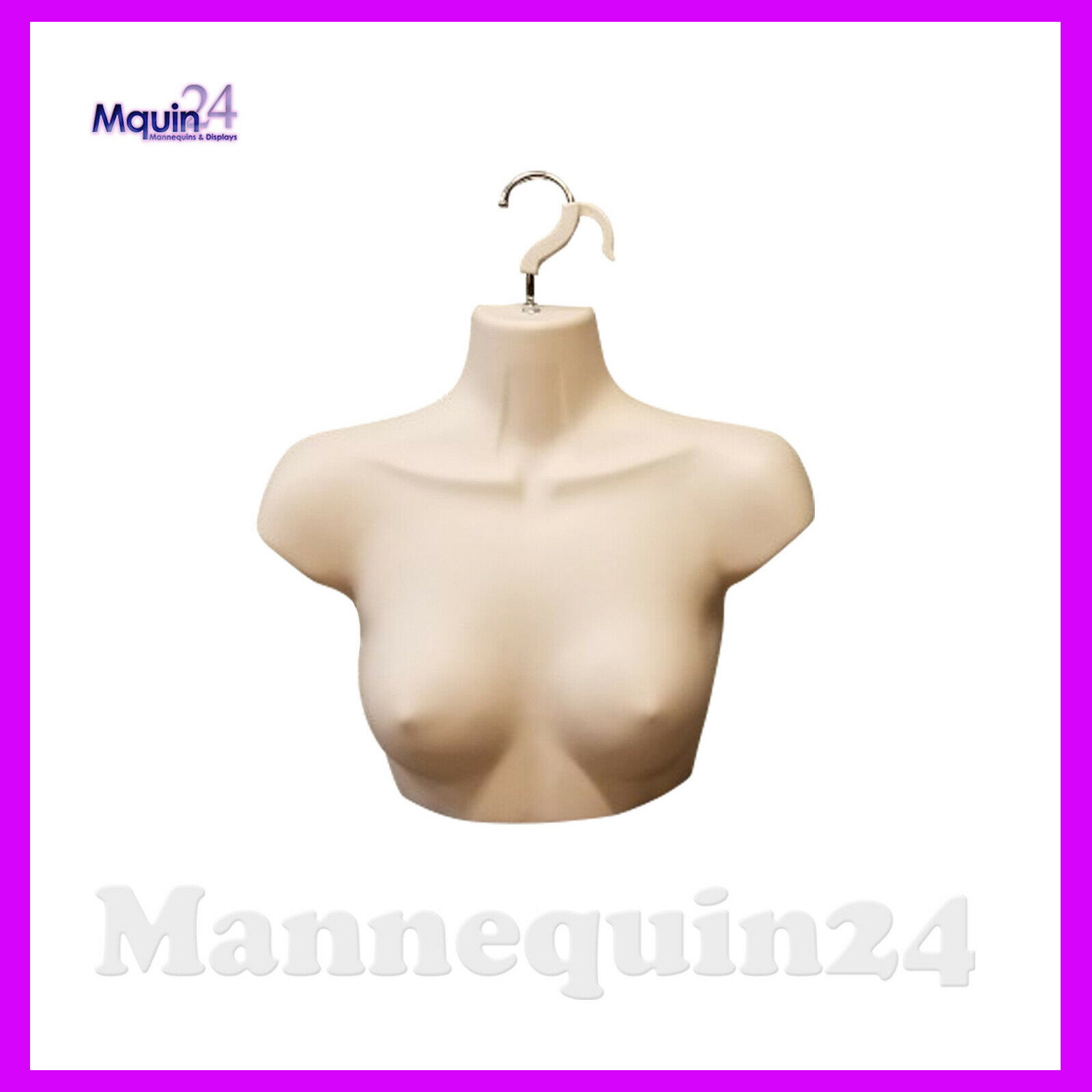 FEMALE CHEST TORSO DRESS FORM with HANGER – FLESH MANNEQUIN