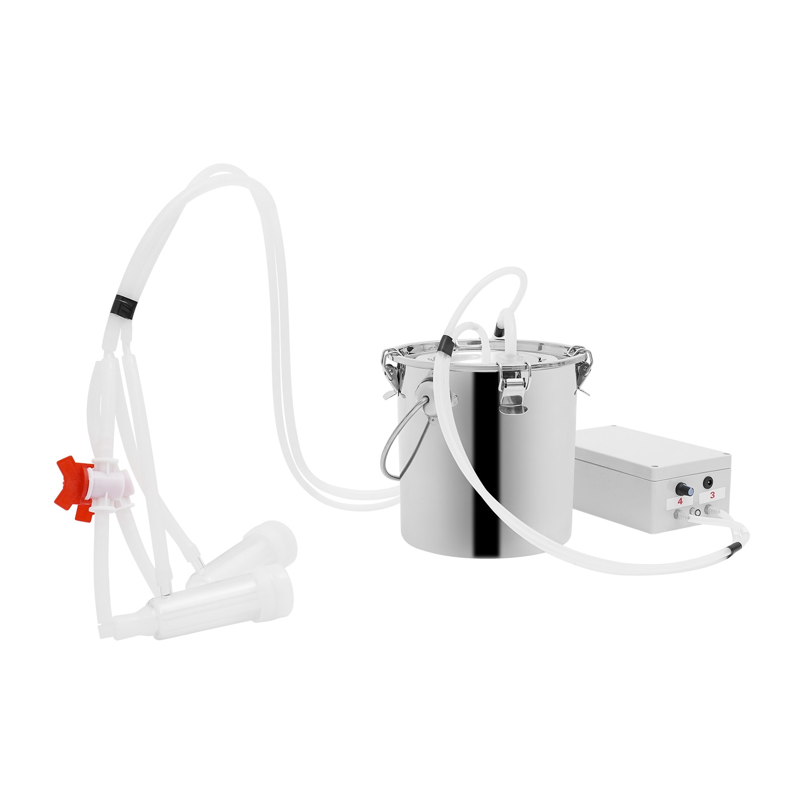 2in1 Pulsation Cow Milking Machine Milking Machine w/Stainless Steel Bucket 5LUS