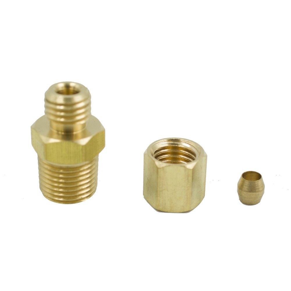 Brass Compression Fitting, Male Adapter, 1/8″ Tube OD x 1/8″ NPT Male, Pack of 2