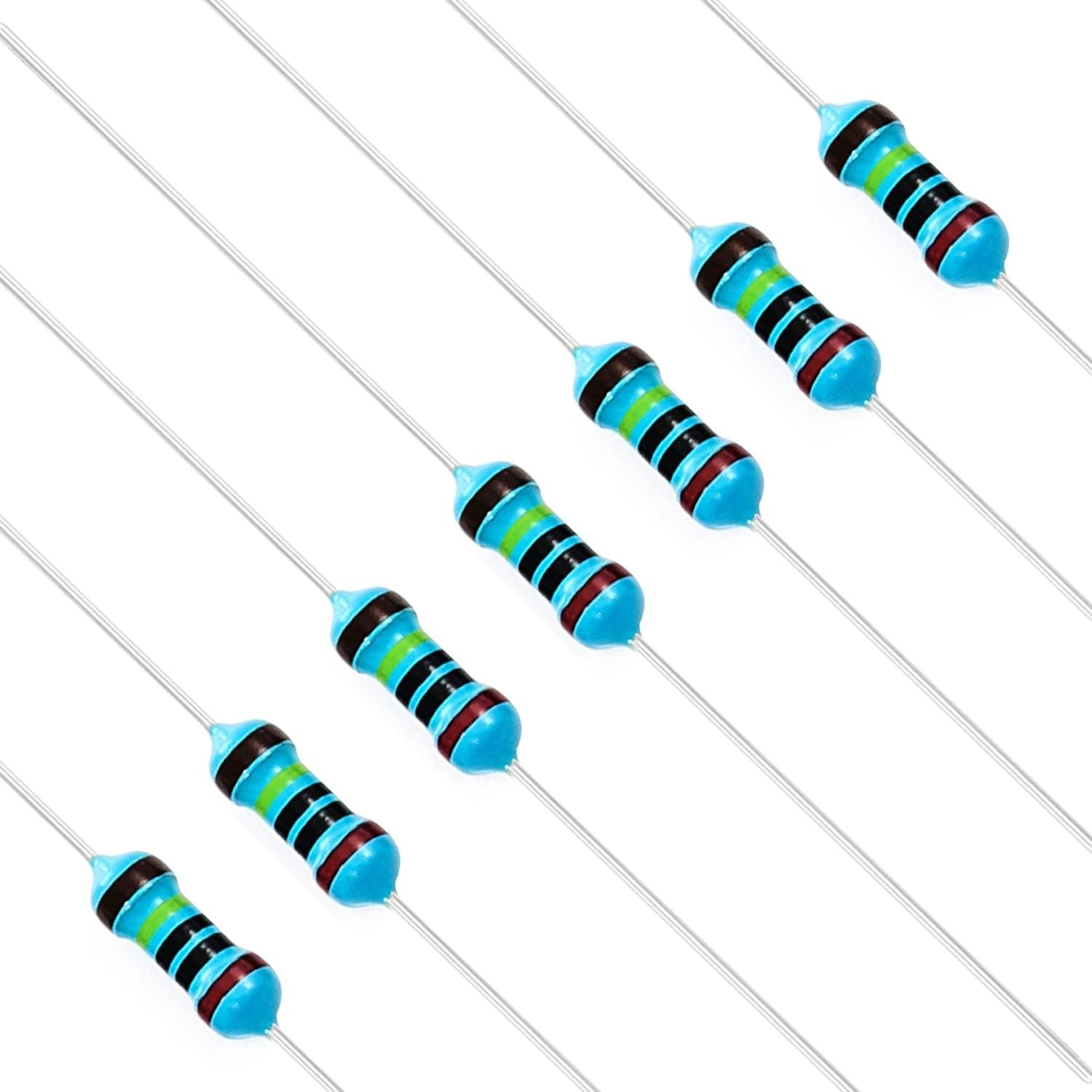 100pcs 1/4W 0.25W 2M Ohm Metal Film Fixed Resistor 0.01 1 Tolerance MF Through