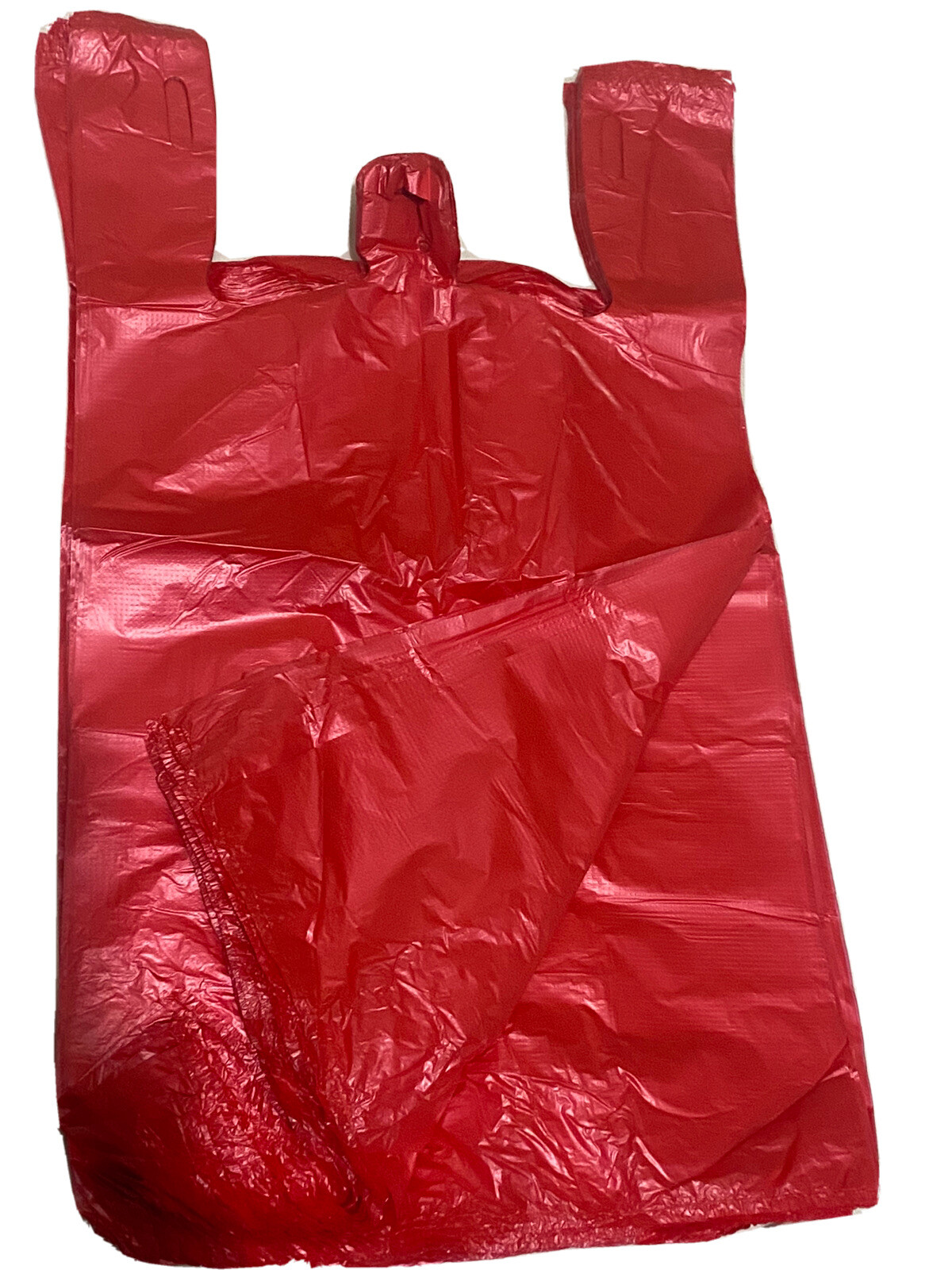 Bags 1/6 Large 21 x 6.5 x 11.5 Red T-Shirt Plastic Grocery Shopping Bags
