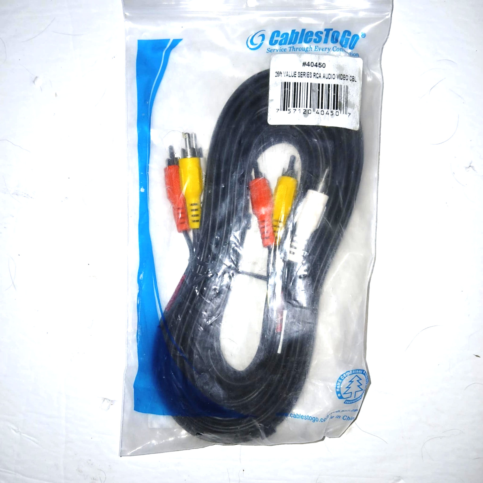 CABLES TO GO 25ft (7.6m) Value Serie Composite Video + Stereo Audio Cable 40450
