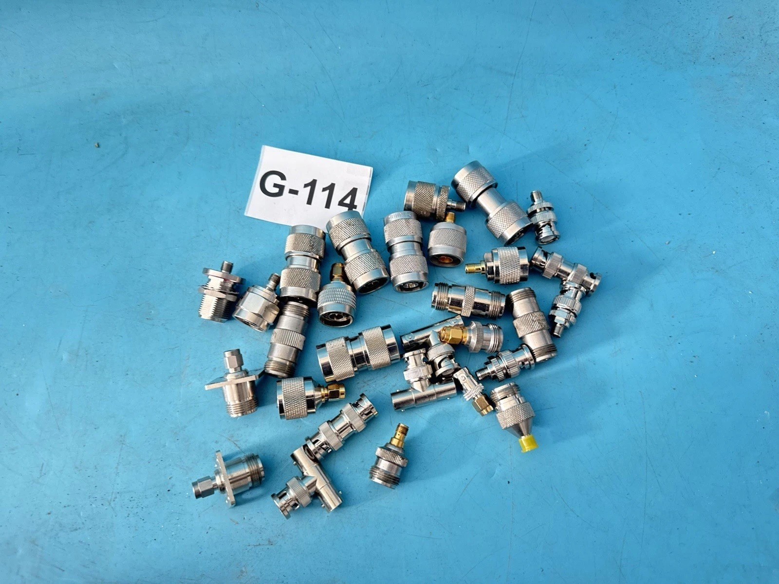 Lot of 29 Mixed RF Coaxial Connectors & Adapters Type N BNC SMA Panel Mount T Us