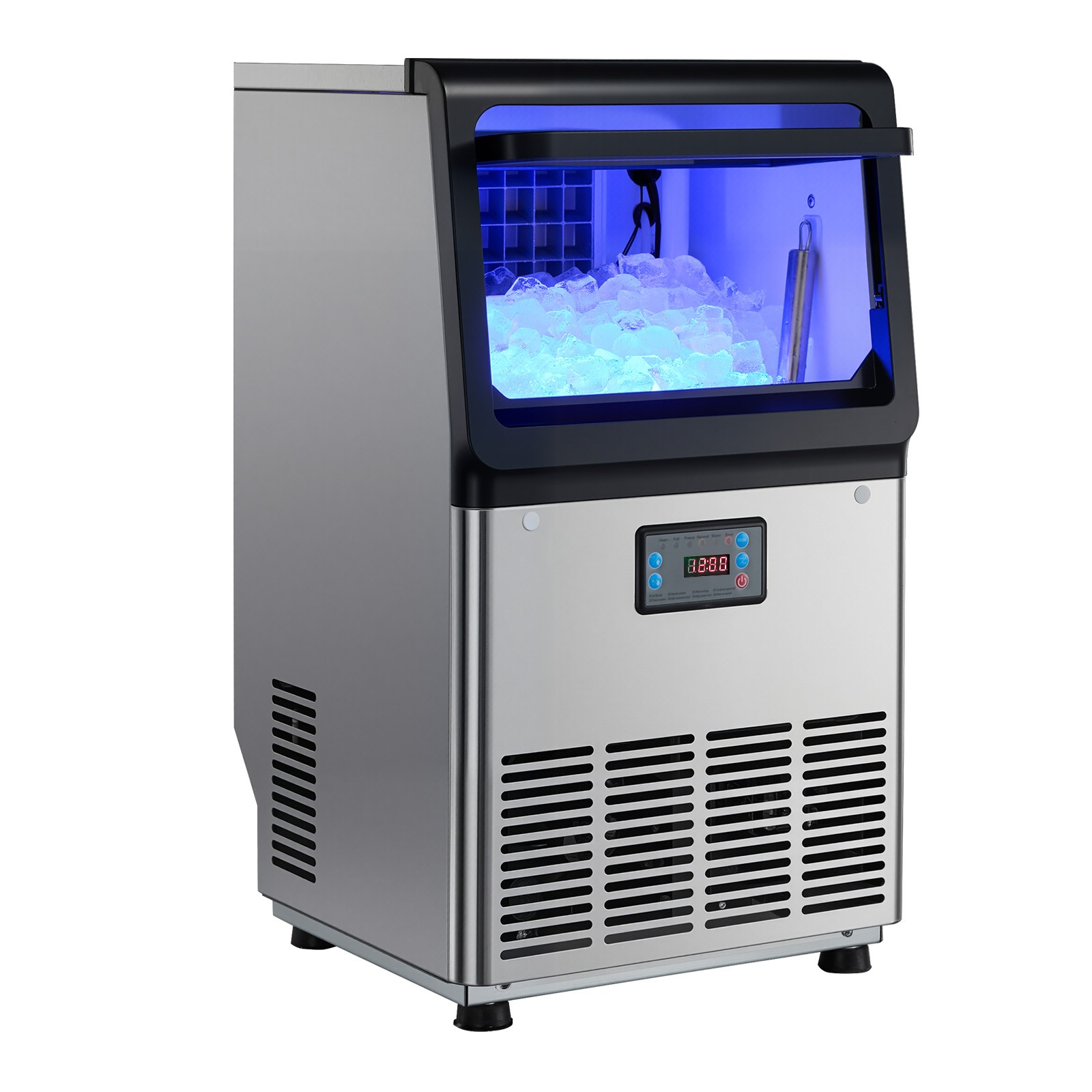 VEVOR Commercial Ice Maker 90 lbs/24h Ice Machine 13 lbs Storage Bar Restaurant