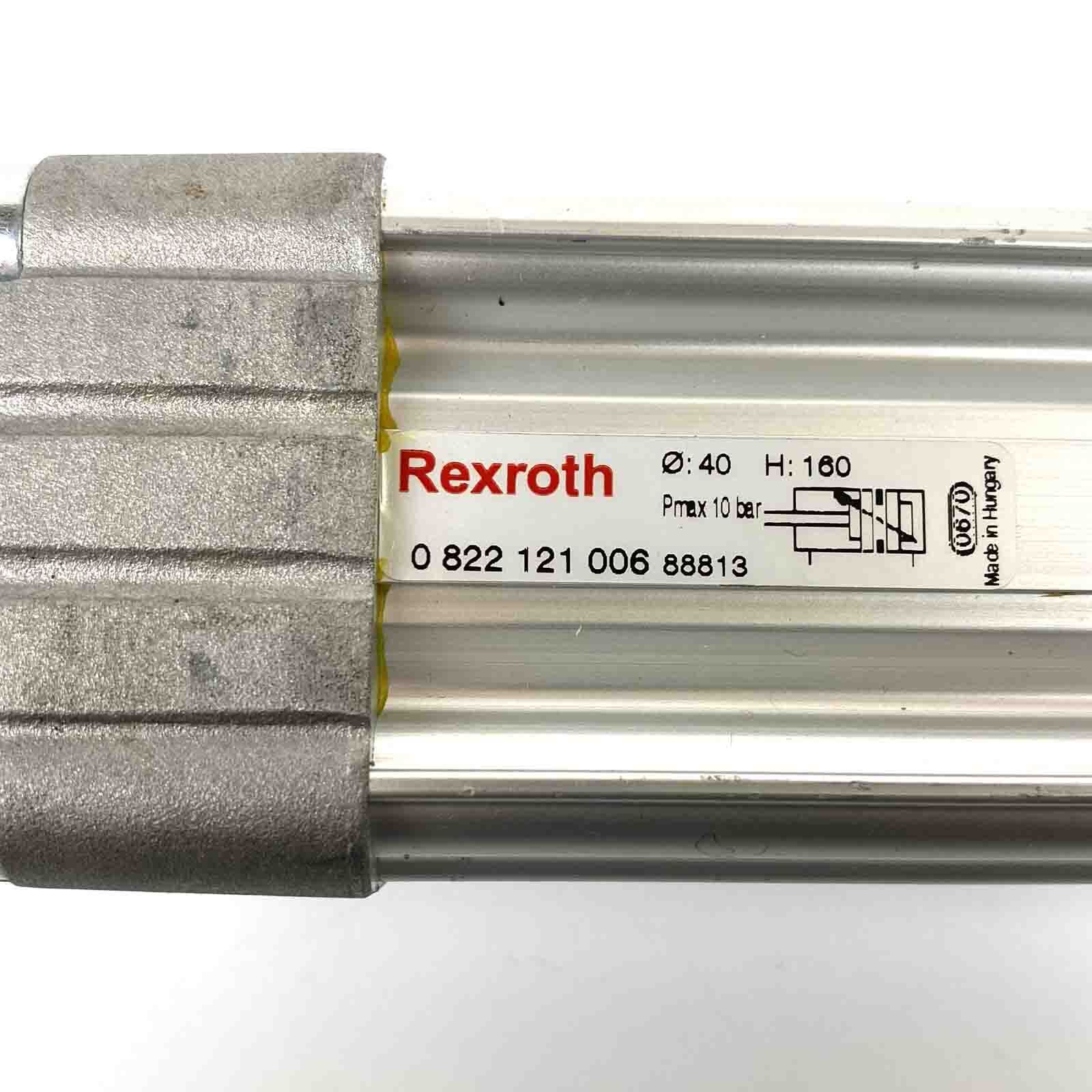 Rexroth 0822 121 006 Pneumatic Compact Cylinder Ø40mm Stroke 160mm, Used