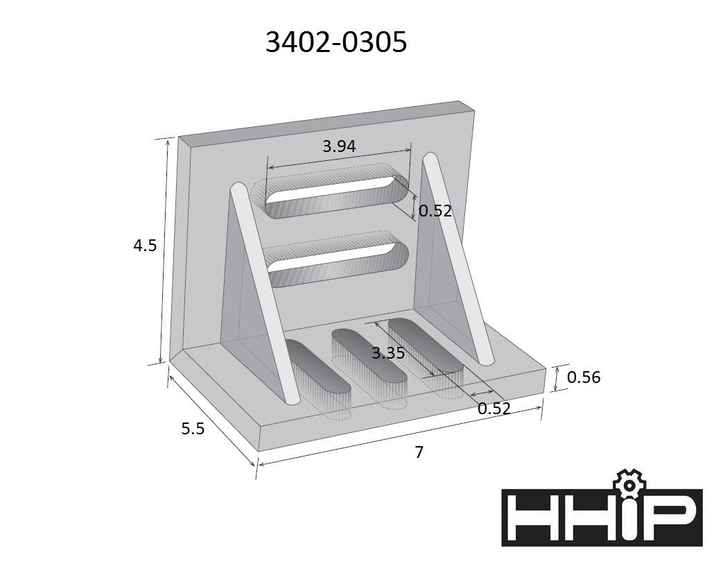 Precision Slotted Angle Plate 7″ x 5-1/2″ x 4-1/2″ in High Tensile Cast Iron