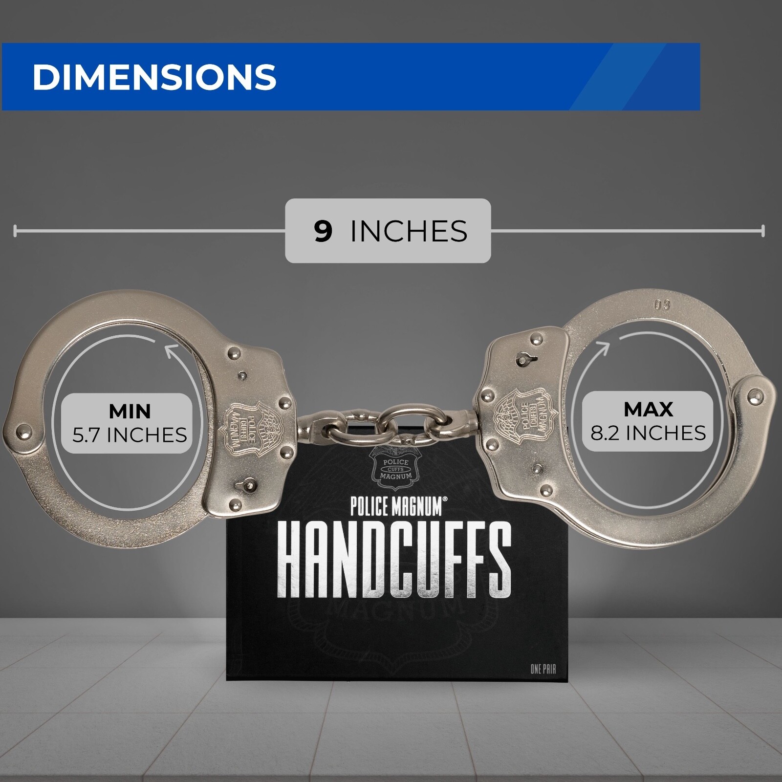 Police Magnum Nickel Plated Handcuff Restraints- Tactical Security Gear
