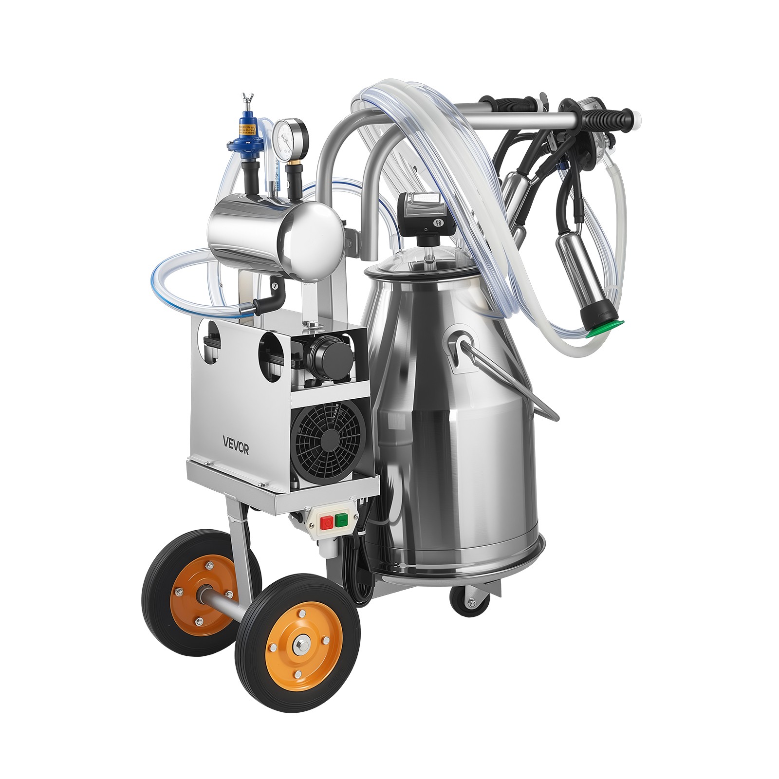 VEVOR Electric Cow Milking Machine Milker Machine 6.6 Gal / 25 L Bucket for Cows
