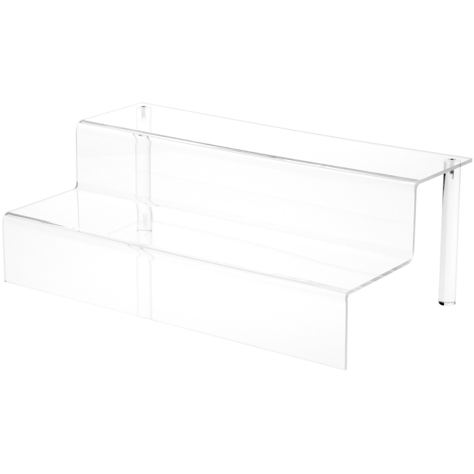 Plymor Clear Acrylic 2-Step Display Stairs, 6.25″ H x 18″ W x 10.5″ D