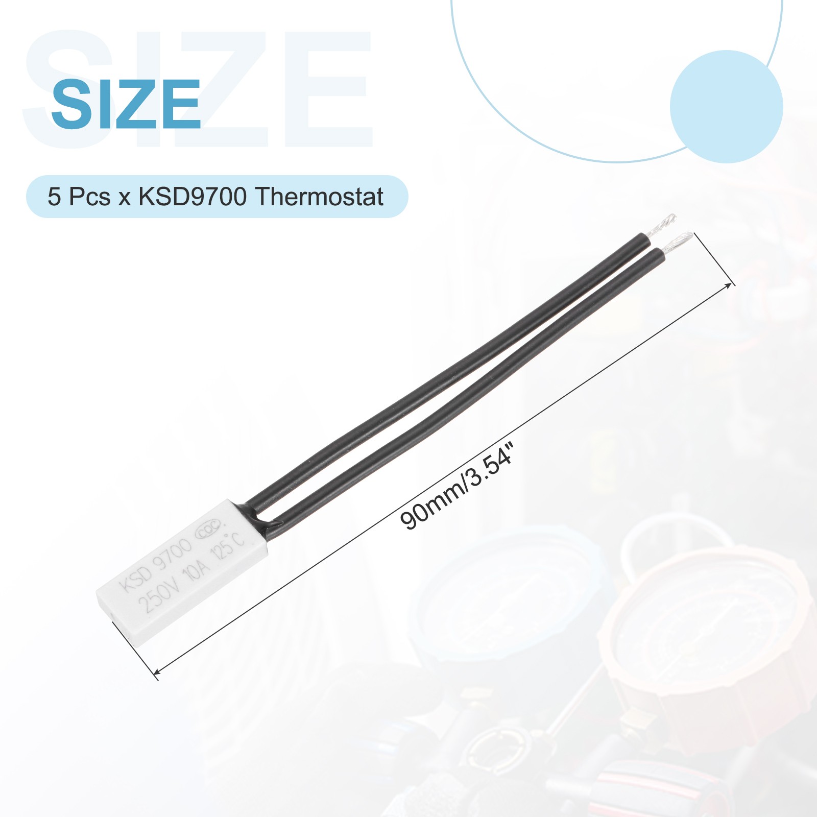 5 Pcs KSD9700 Thermostat 125°C/257°F Thermal Switch N.C 10A for Plastic