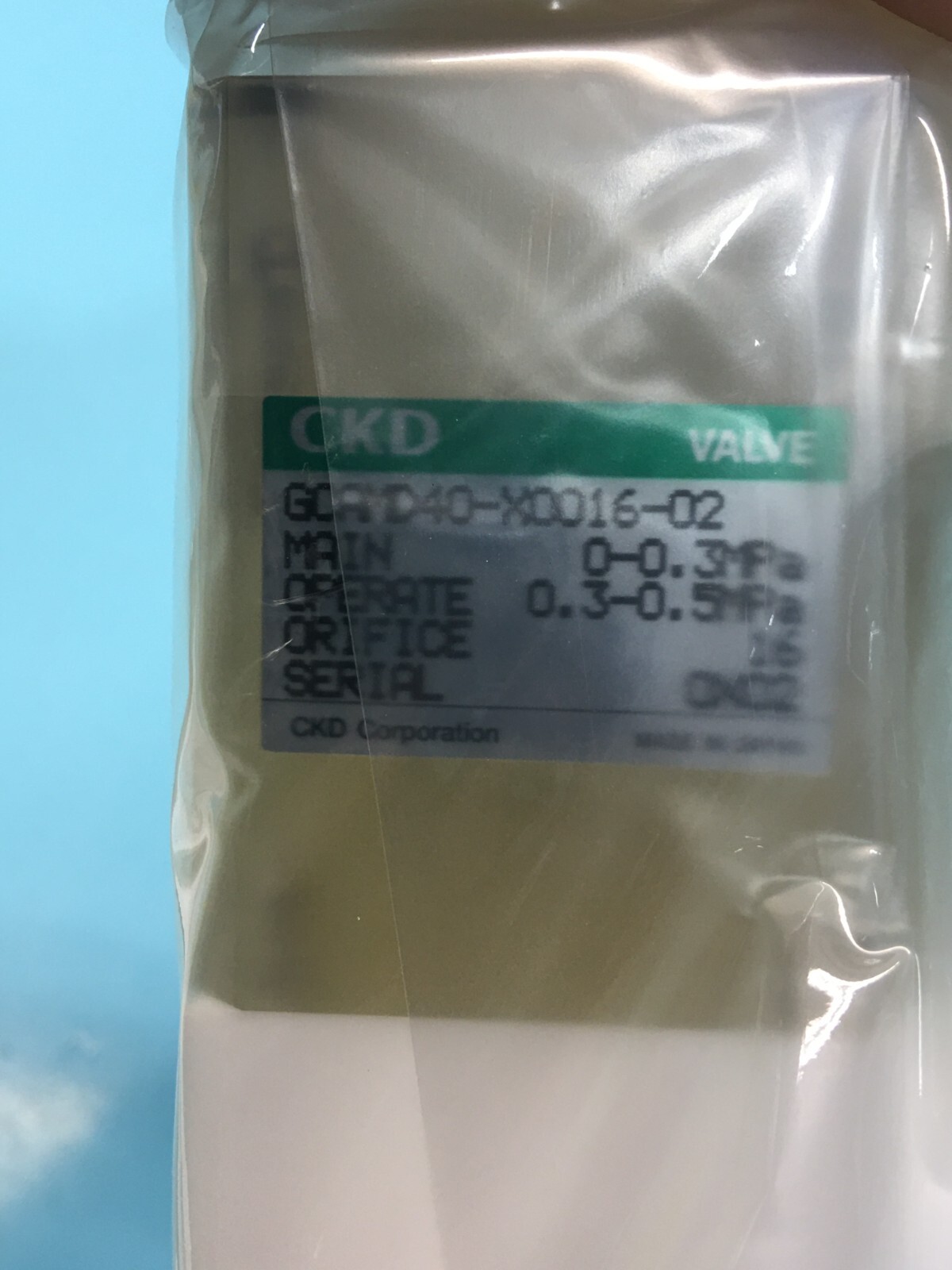 CKD GCAMD40-X0016-02 Valve, 0-0.3 MPa, 0.3-0.5 MPa, 150776