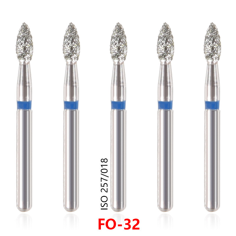100pcs Dental Diamond Burs for High Speed Handpiece Medium Friction Grip 1.6MM