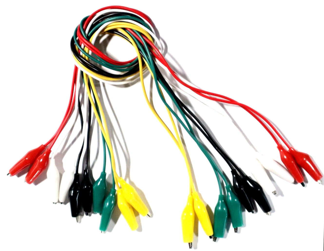 10pc TEST LEAD SET, JUMPER WIRE WITH ALLIGATOR CLIPS L200