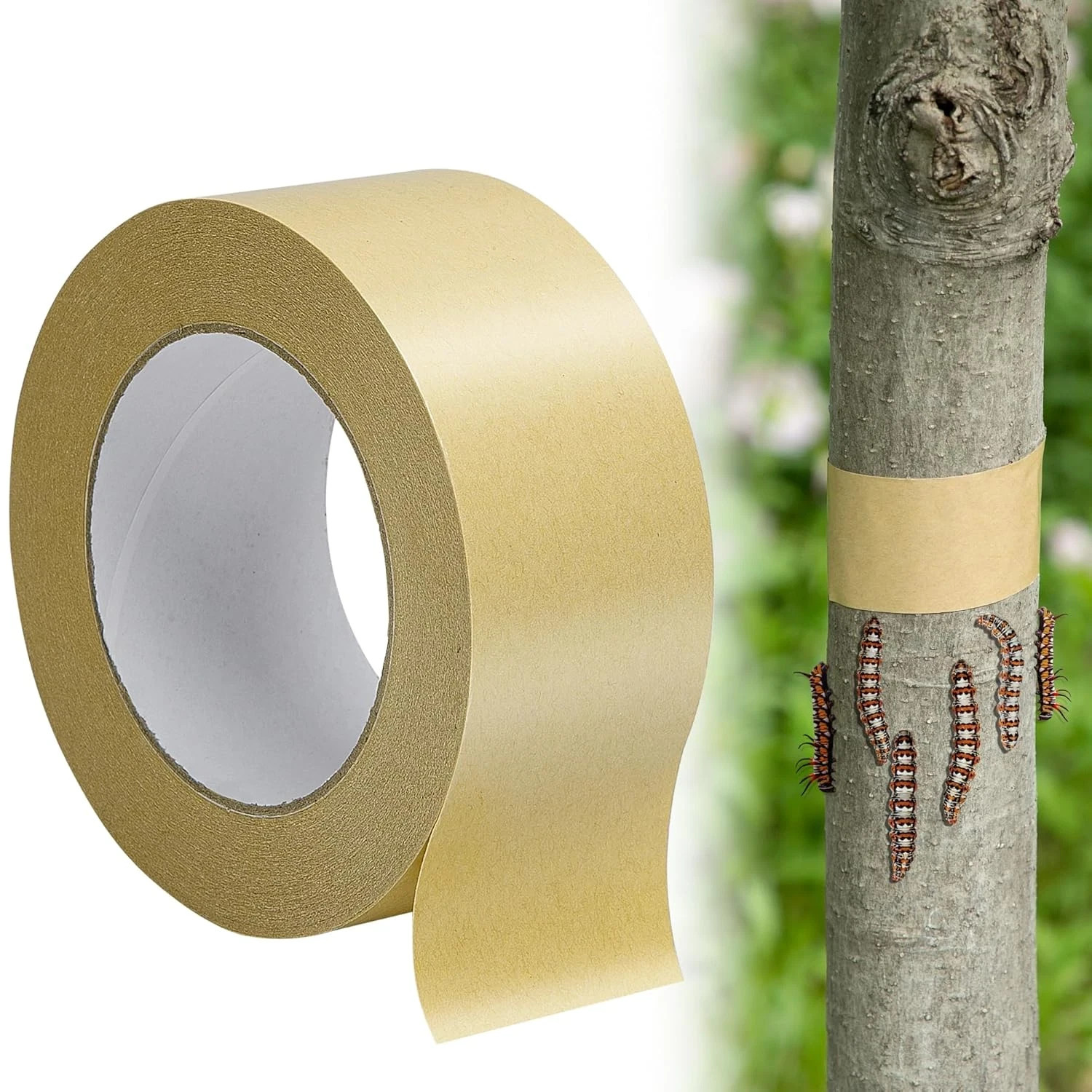 165 Ft X 2 Inch Tree Insect Barrier Tape, Cicada Tree Wrap Protection Tape, Adhe