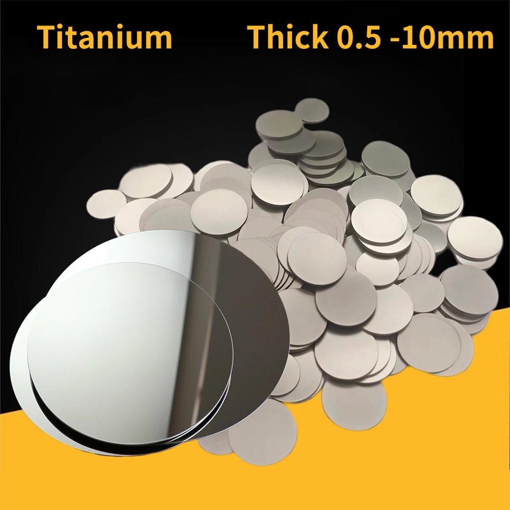 Titanium Metal Sheet Round Sheet GR1/GR2/GR5 Solid Titanium Disc Thick 0.5 -10mm